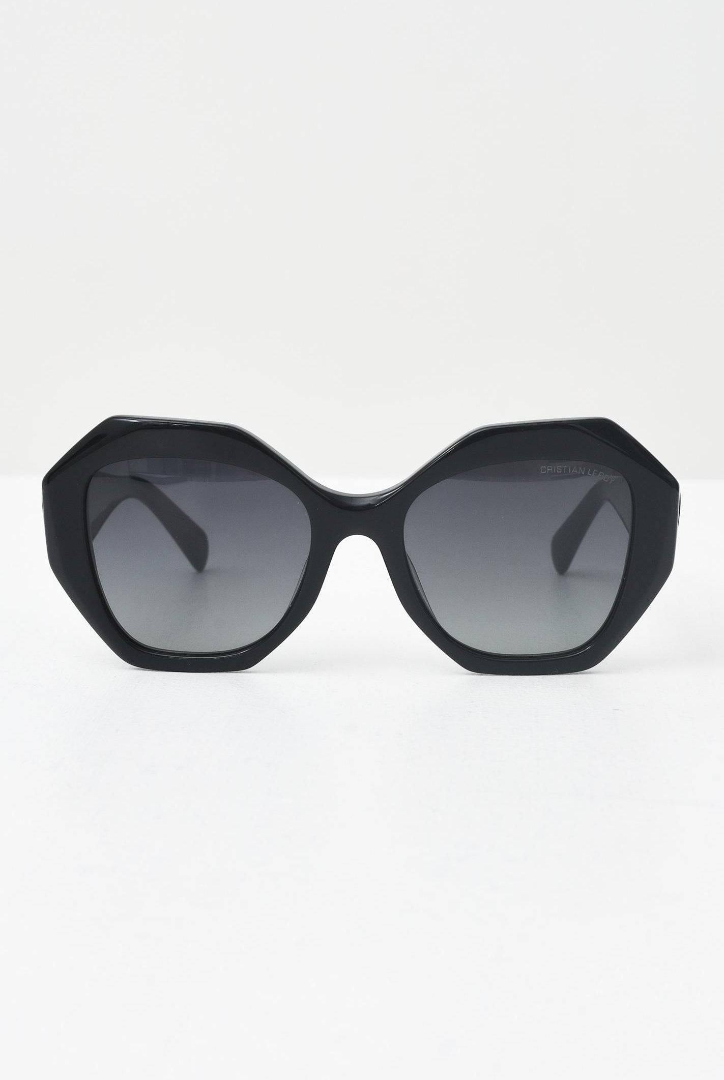 CRISTIAN LEROY Occhiali da sole neri da donna dal design ottagonale 25070 01 CRISTIAN LEROY