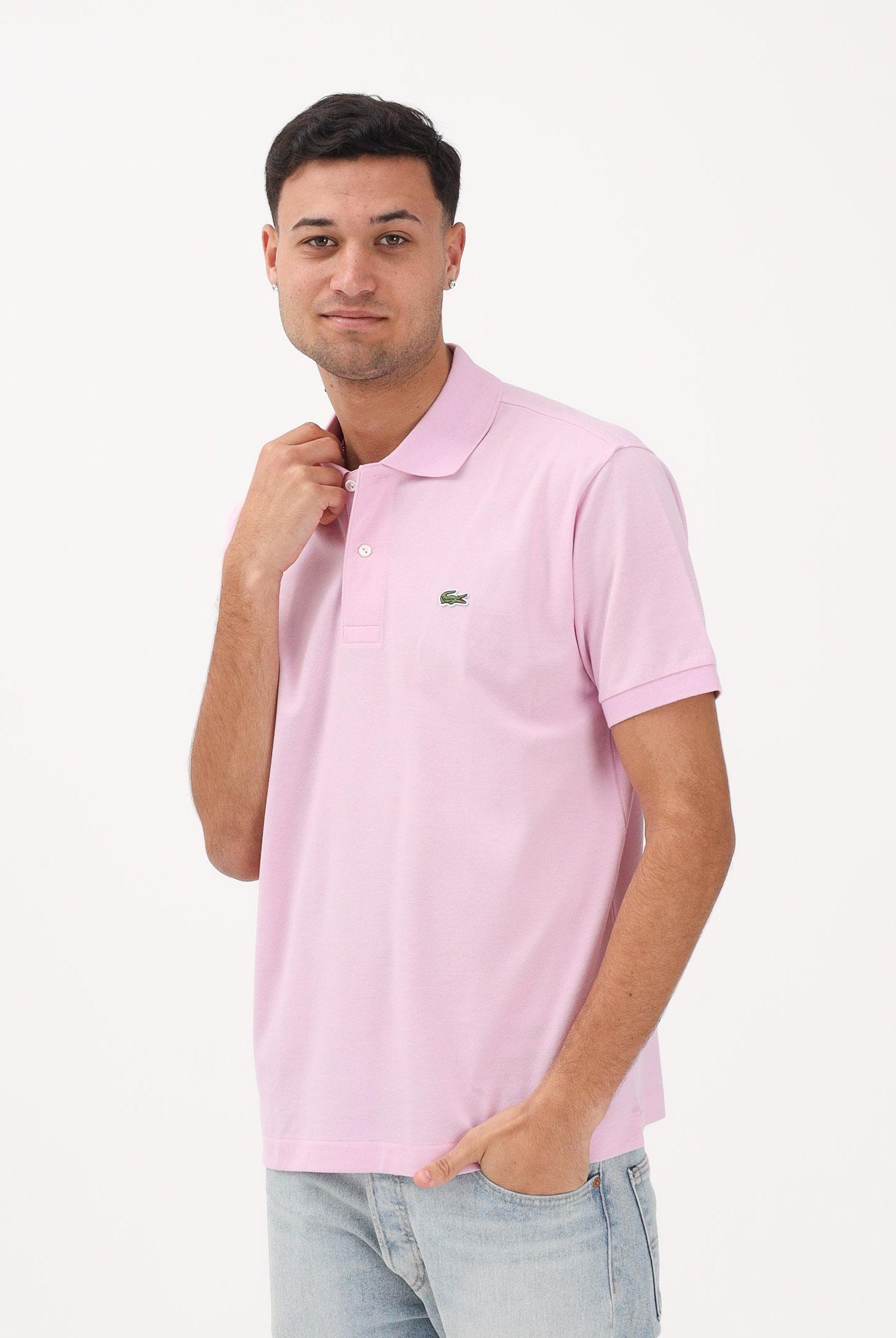 LACOSTE Polo rosa per uomo e donna con patch logo coccodirllo 1212 Z4H LACOSTE