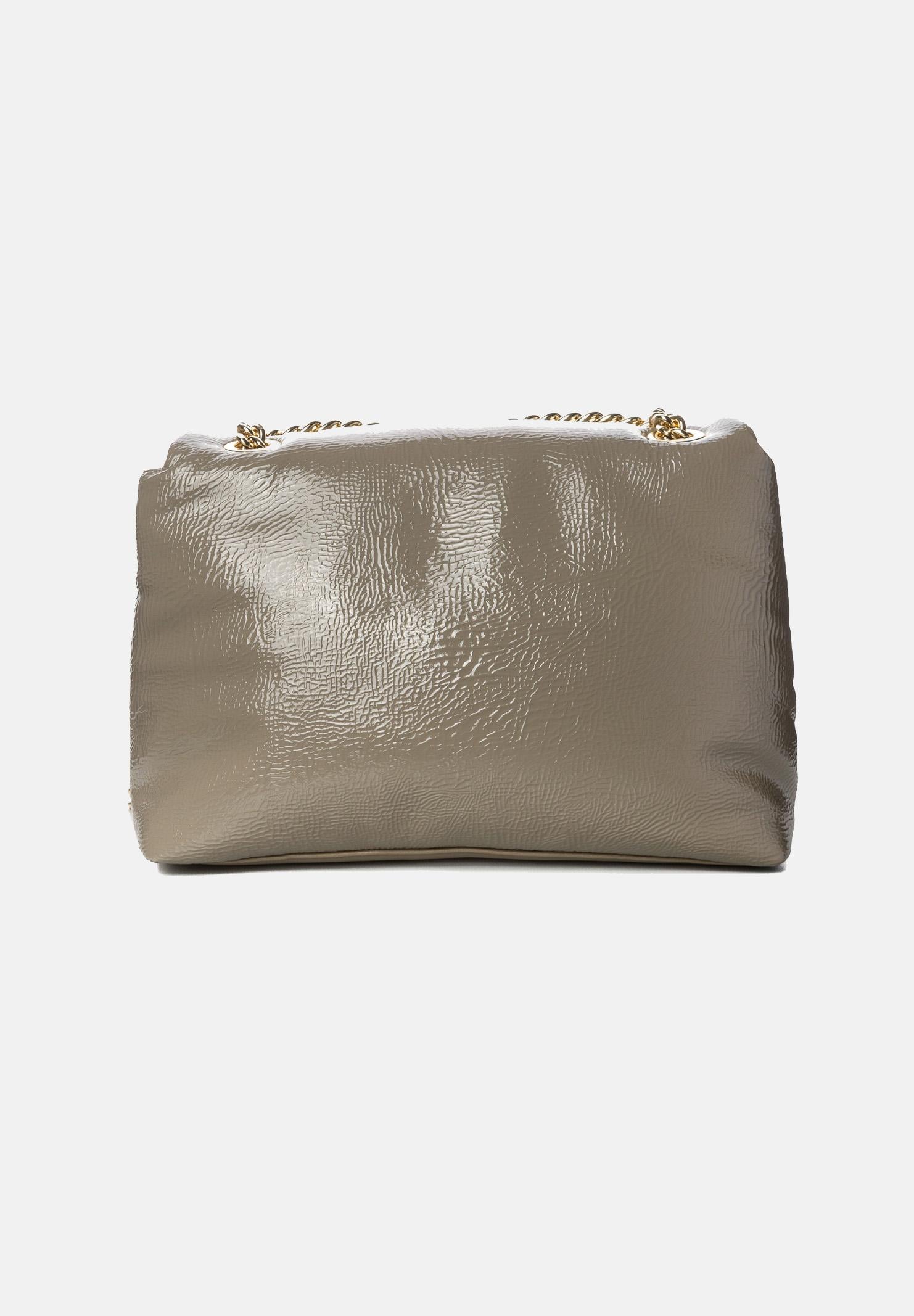 ARMANI EXCHANGE Borsa a tracolla in vernice beige da donna XW000355AF17239 U6242 ARMANI EXCHANGE