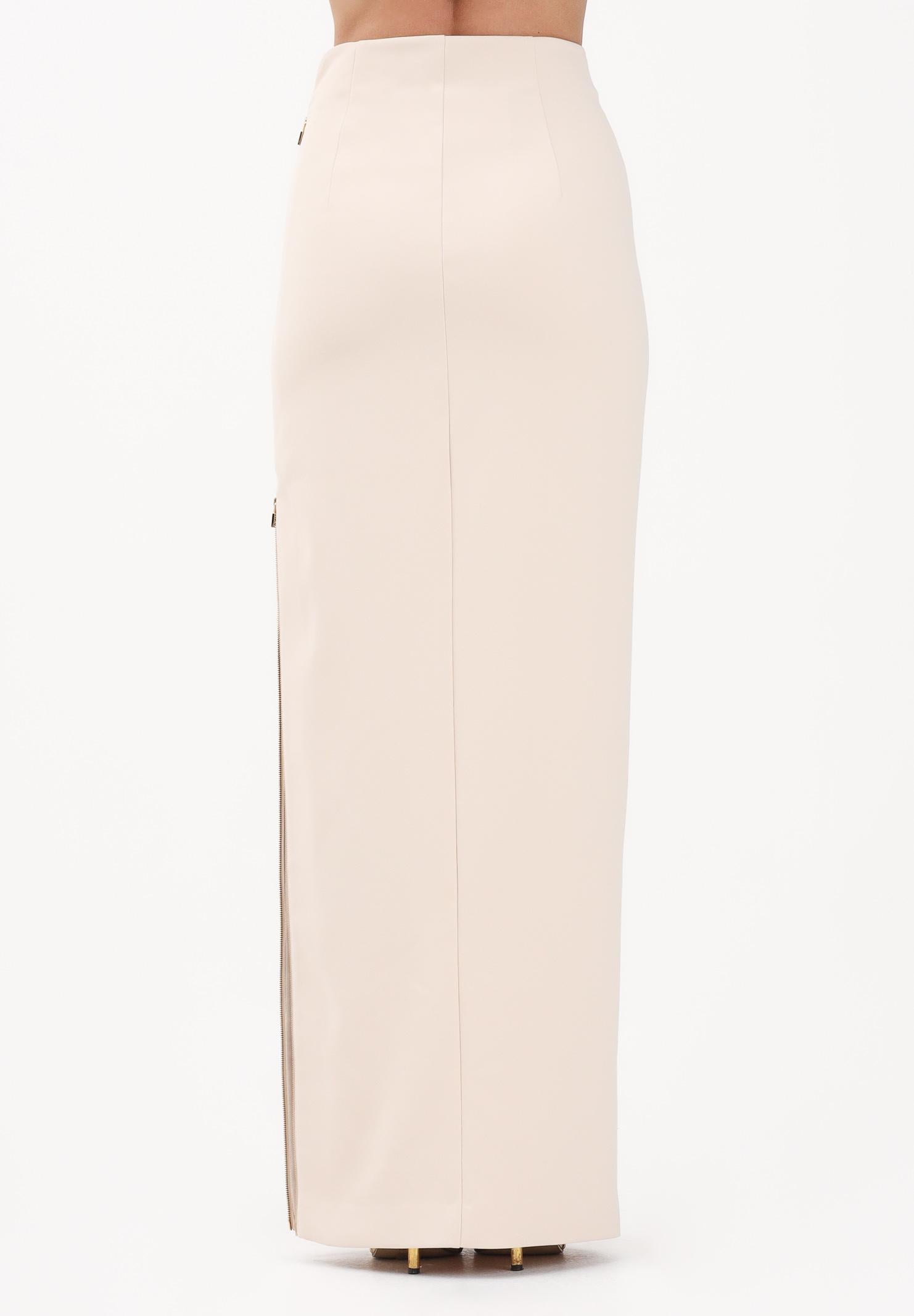 ELISABETTA FRANCHI Gonna lunga burro da donna con zip gioiello GO16561E2 193 ELISABETTA FRANCHI