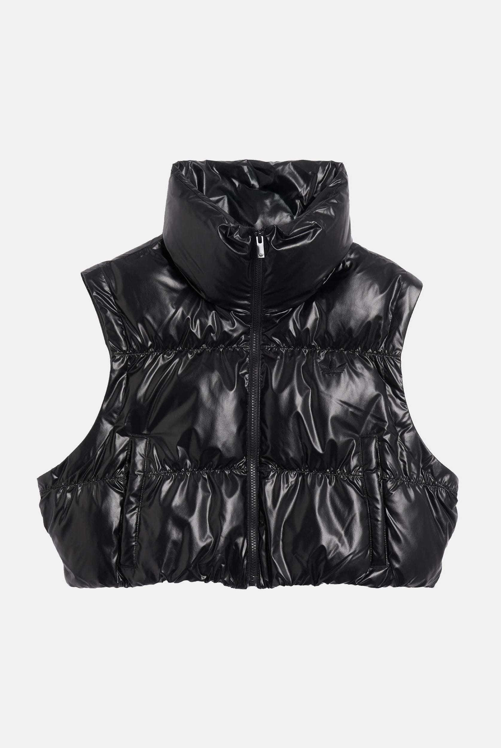 ADIDAS ORIGNALS Piumino croppato Essentials Glossy 2-In-1 nero da donna JX2988 . ADIDAS ORIGINALS