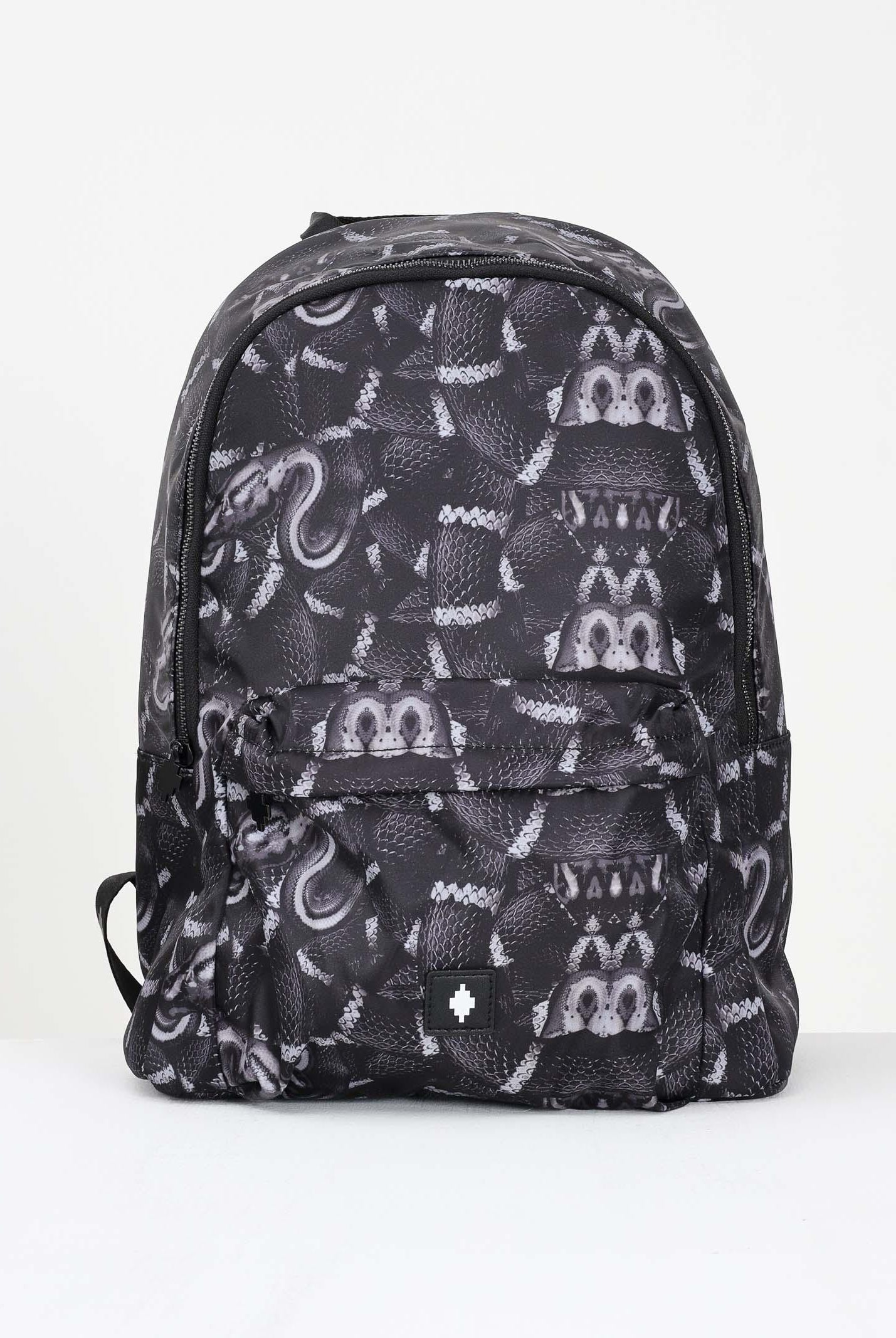 MARCELO BURLON COUNTY OF MILAN Zaino nero per uomo e donna con stampa all-over effetto pitone COMAF250111 . MARCELO BURLON COUNTY OF MILAN