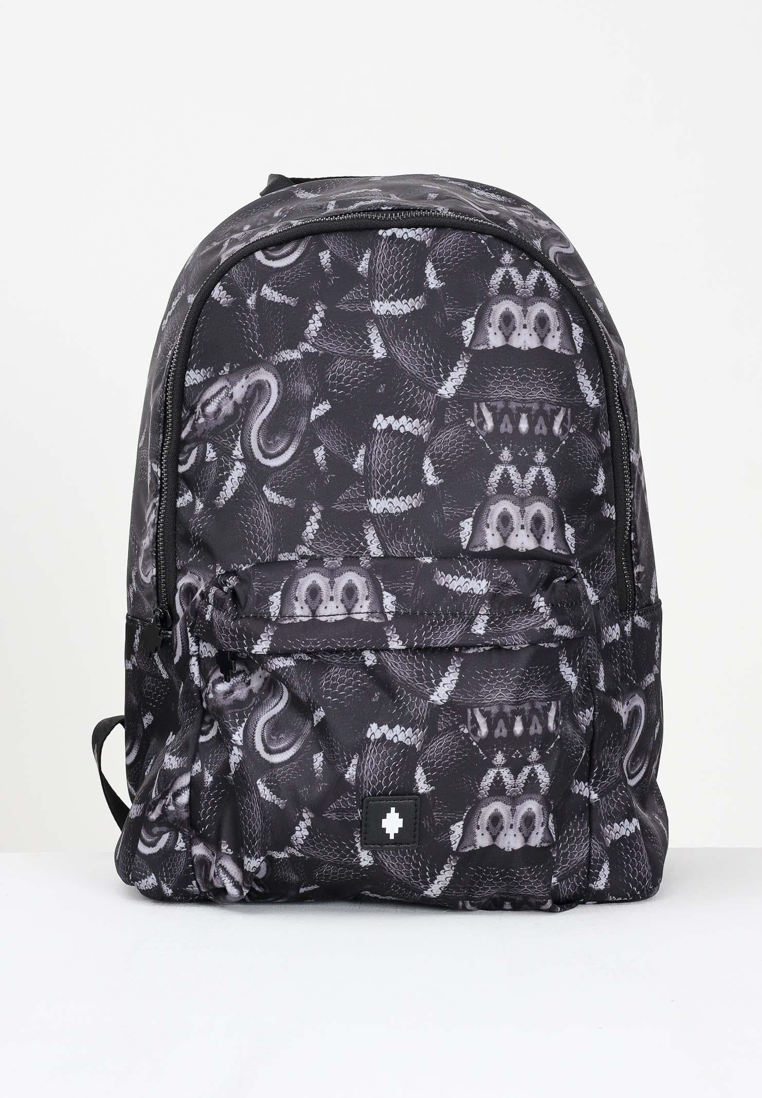 MARCELO BURLON COUNTY OF MILAN Zaino nero per uomo e donna con stampa all-over effetto pitone COMAF250111 . MARCELO BURLON COUNTY OF MILAN