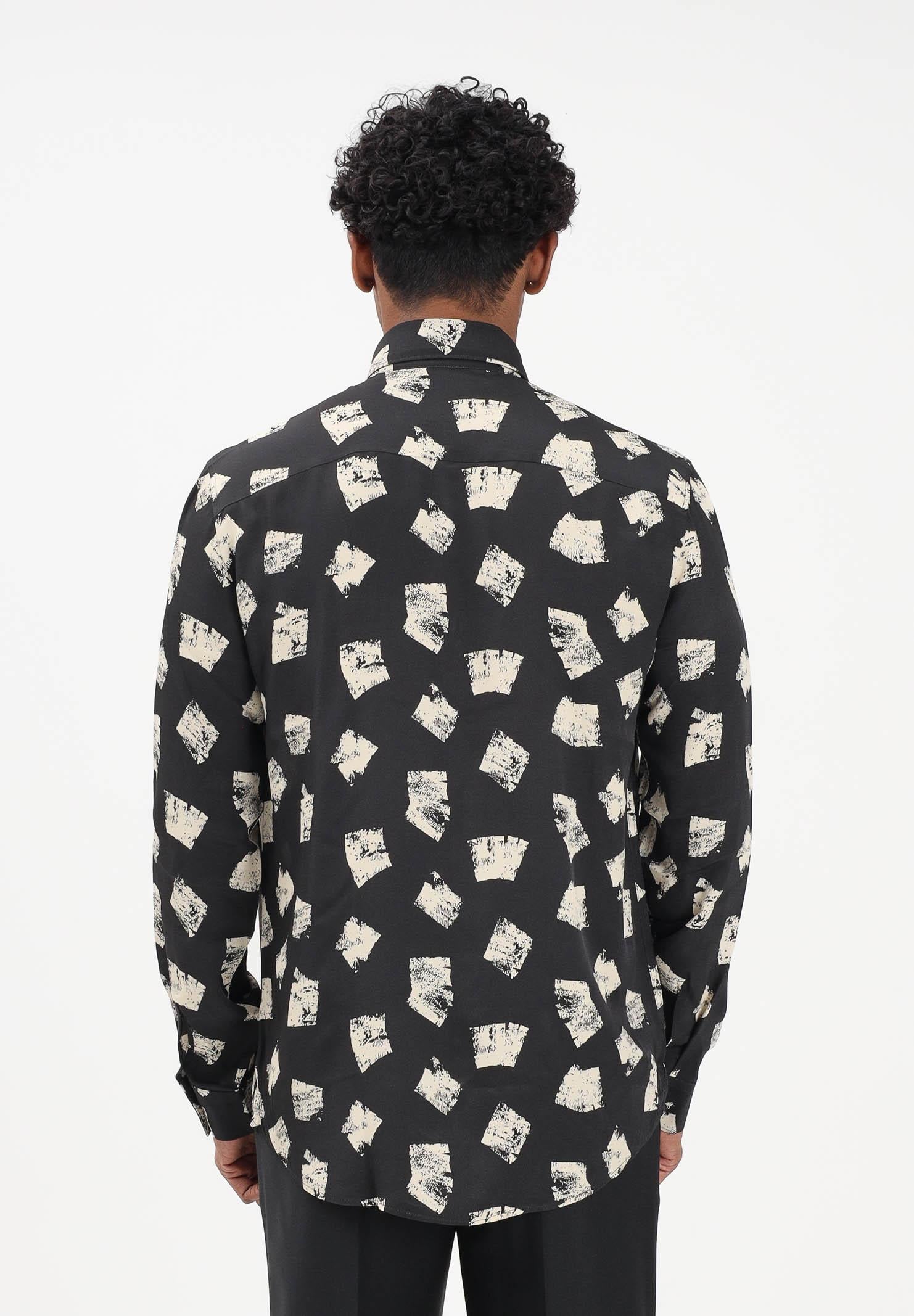 PATRIZIA PEPE Camicia a manica lunga nera da uomo con stampa grafica 5C0310A093 FG79 PATRIZIA PEPE