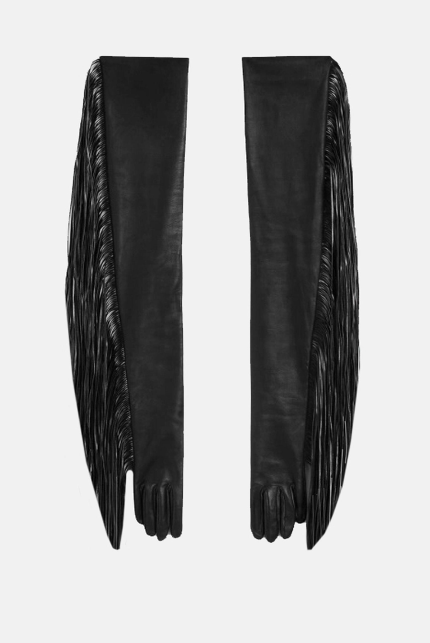 VICOLO Guanti in ecopelle neri da donna con frange AF0106 NE VICOLO