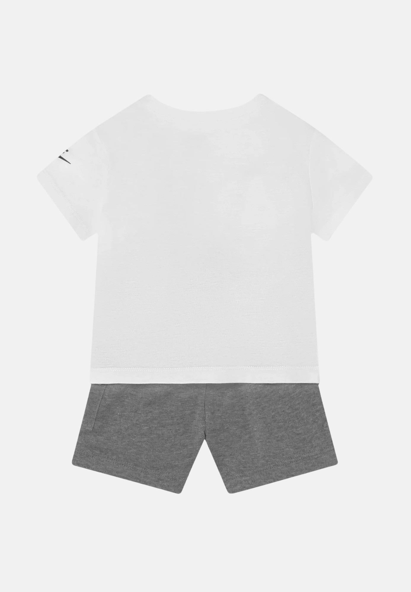 NIKE Completino bianco e grigio da neonato con logo 66J213 GEH NIKE