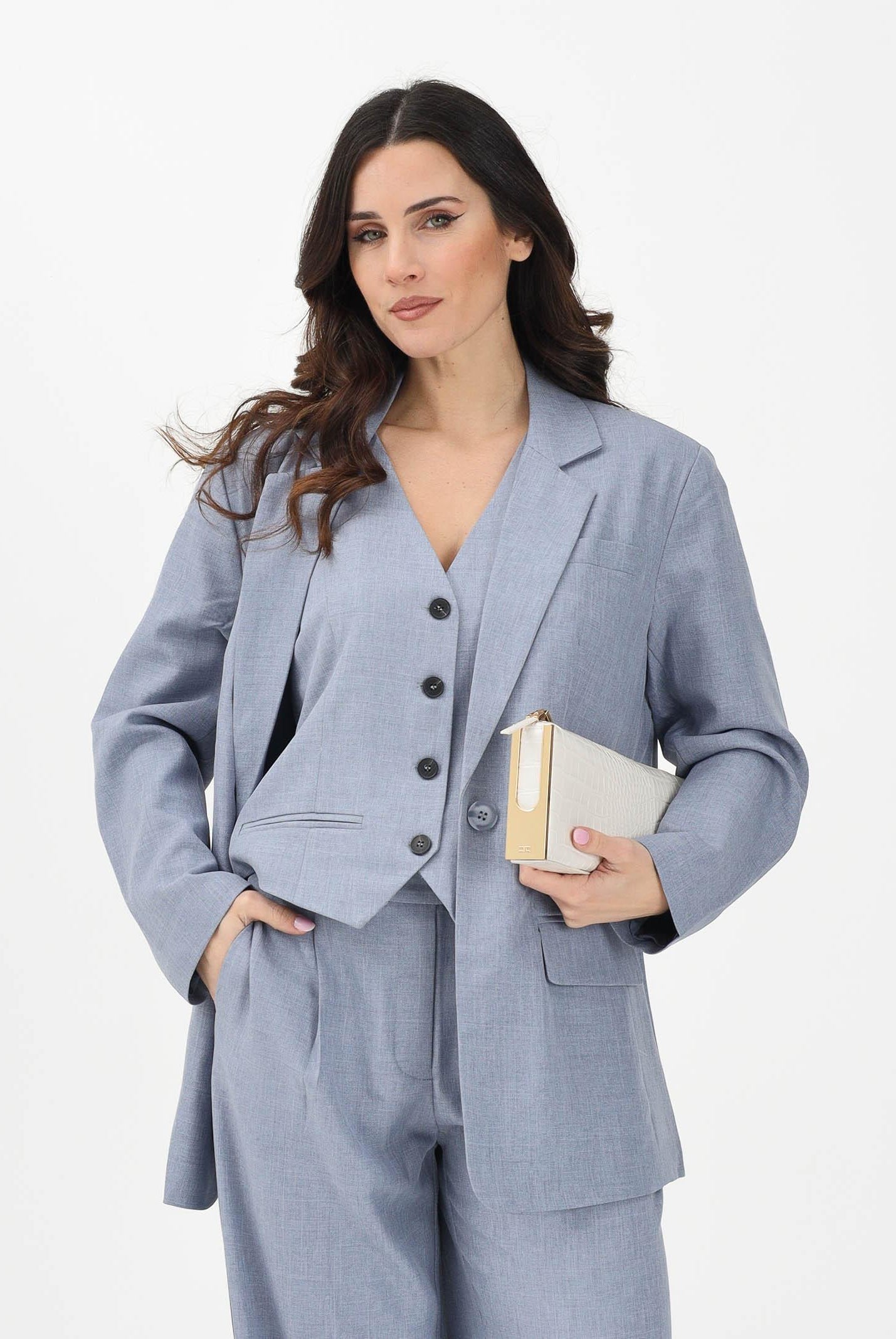 ONLY Giacca monopetto azzurro polvere da donna 15328158 VIIN ONLY