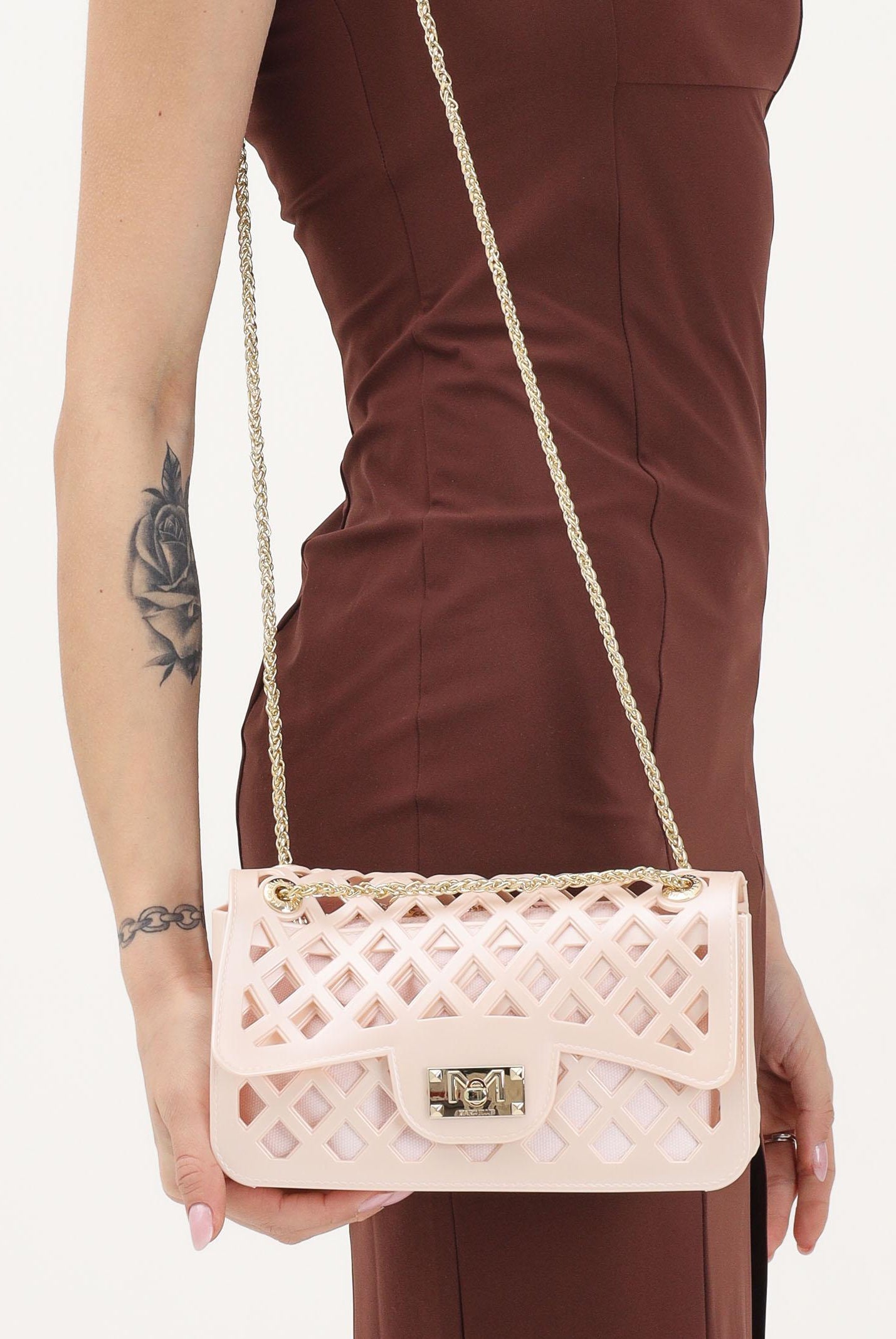 MARC ELLIS Borsa a tracolla FLAT-BASKET rosa cipria da donna FLAT-BASKET LIROLIGO MARC ELLIS