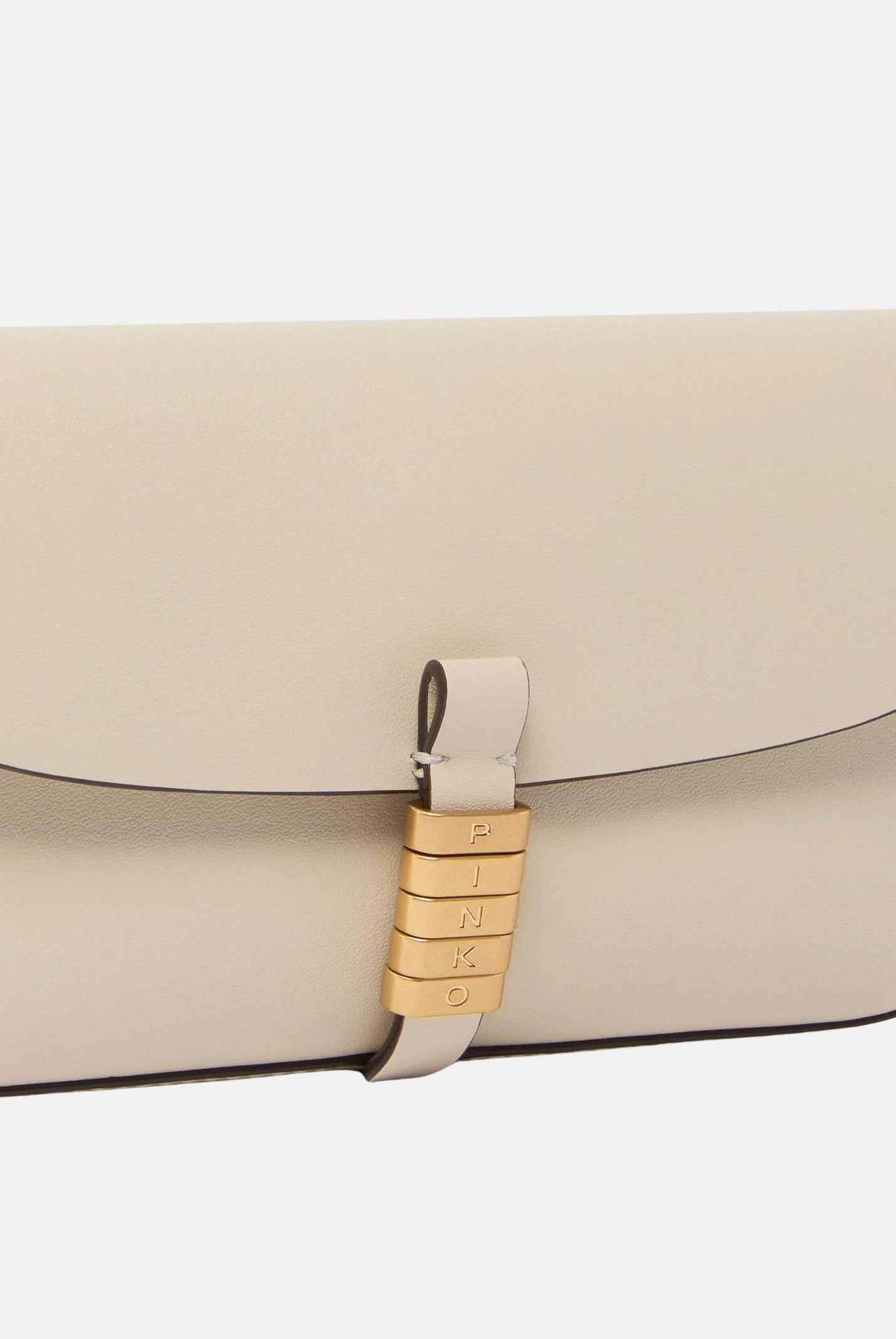 PINKO Borsa a spalla Saddle Flat beige da donna 105349A1ZX Z14Q PINKO