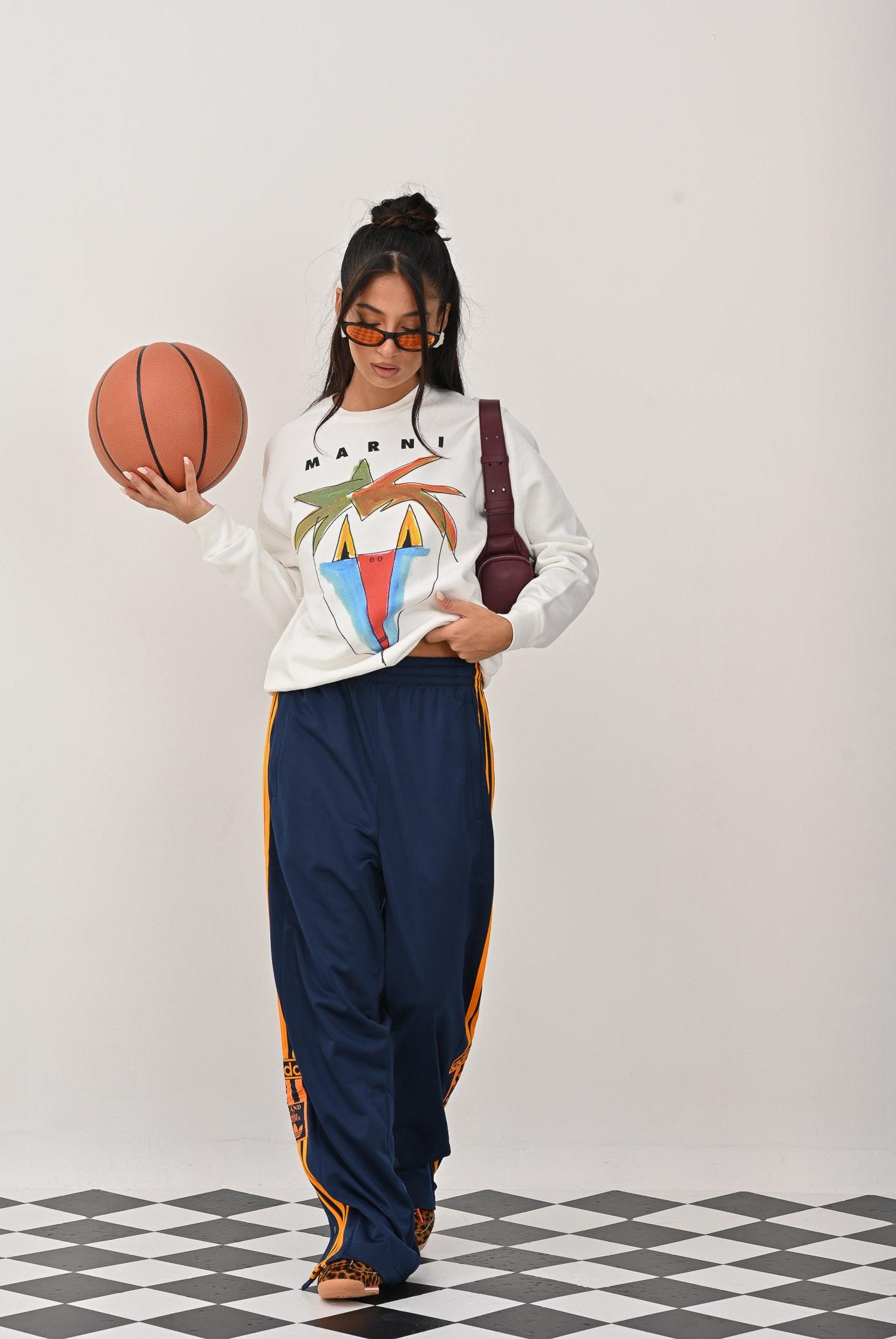 MARNI Felpa girocollo bianca per donna, ragazzi e bambini con grafica Jungle M01573M00V0 0M114 MARNI