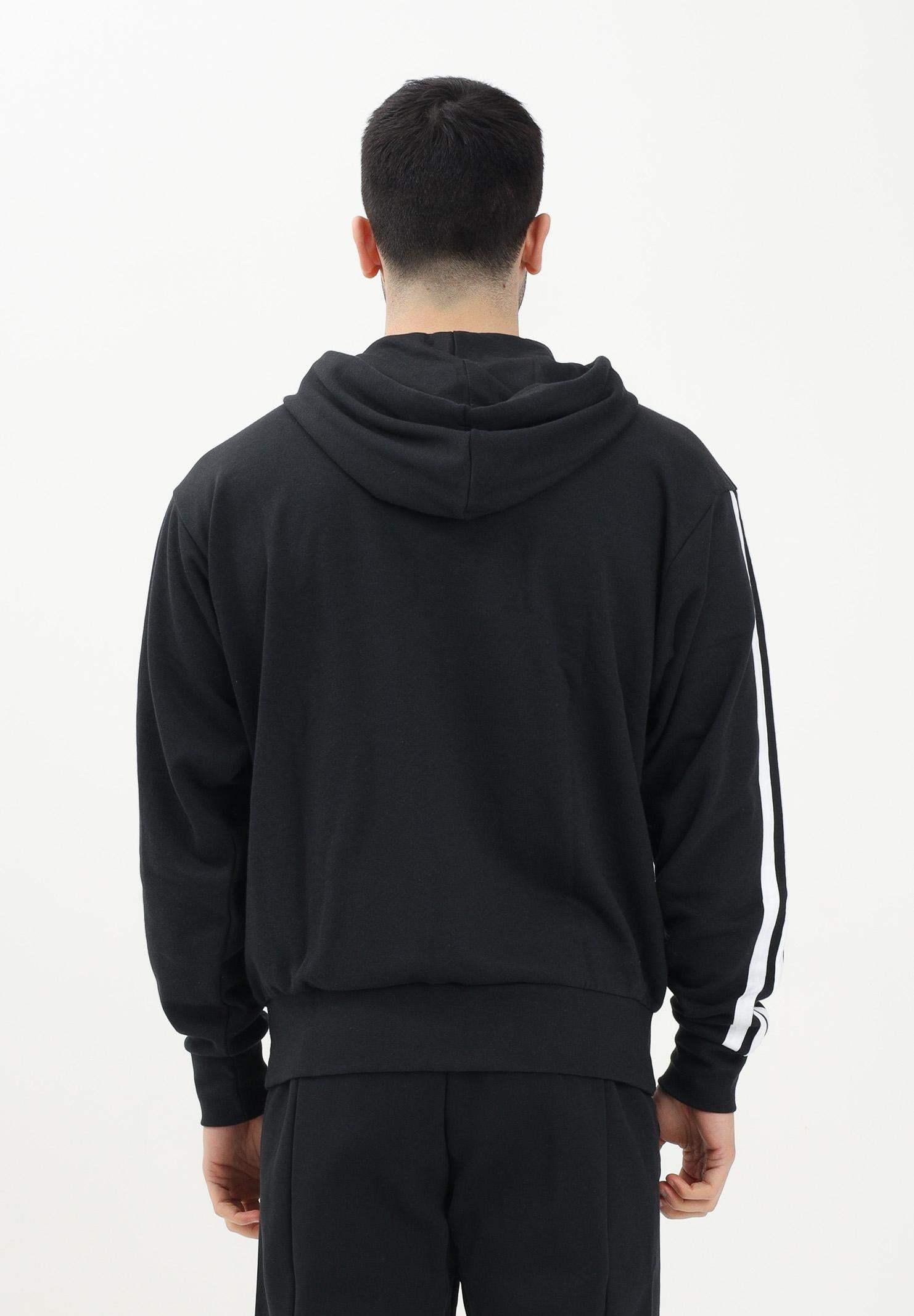 Felpa con zip Essentials 3-Stripes French Terry nera da uomo JD1877 ADIDAS PERFORMANCE