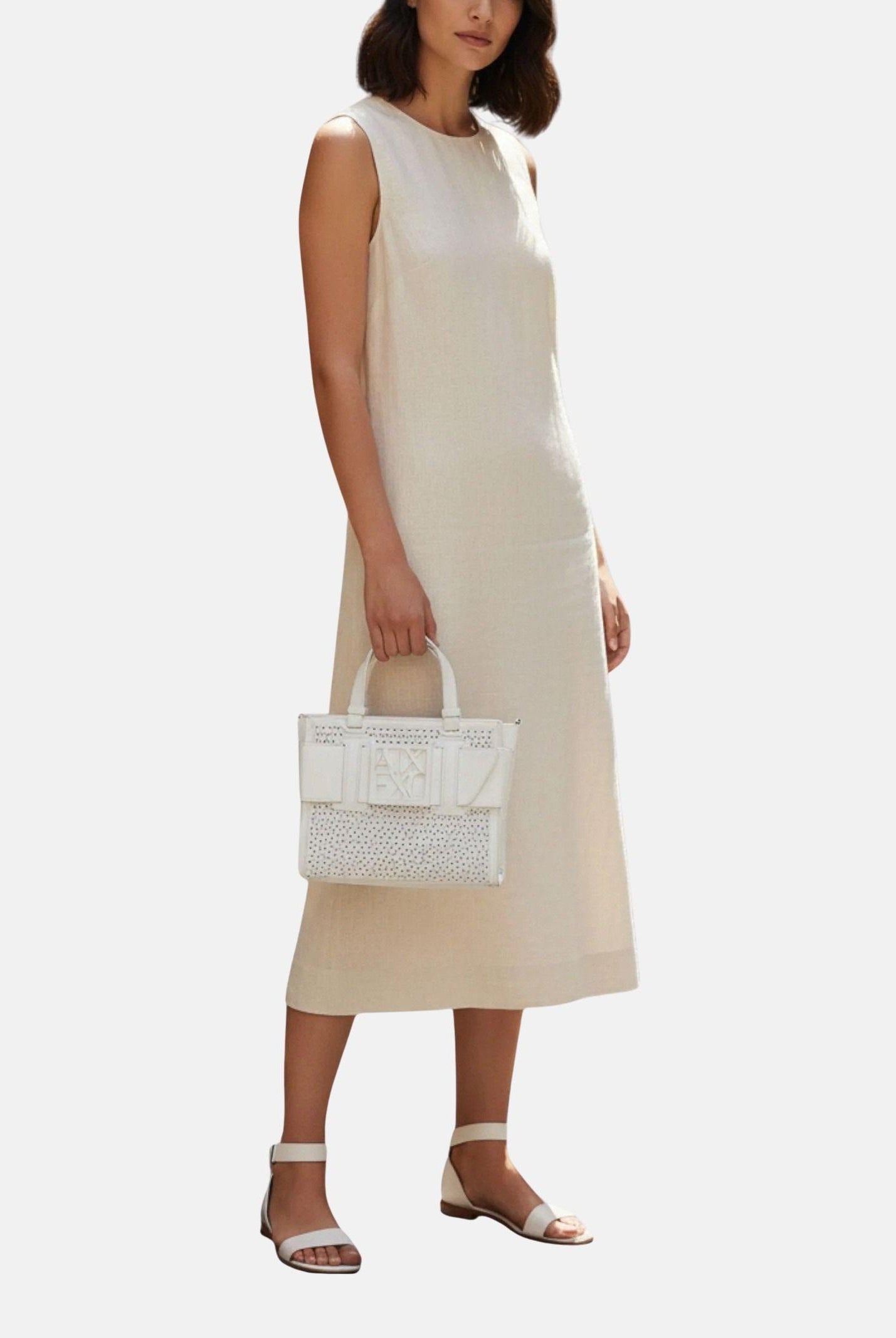ARMANI EXCHANGE Borsa a mano bianca da donna con fibbia logo XW000392AF22626 U0011 ARMANI EXCHANGE