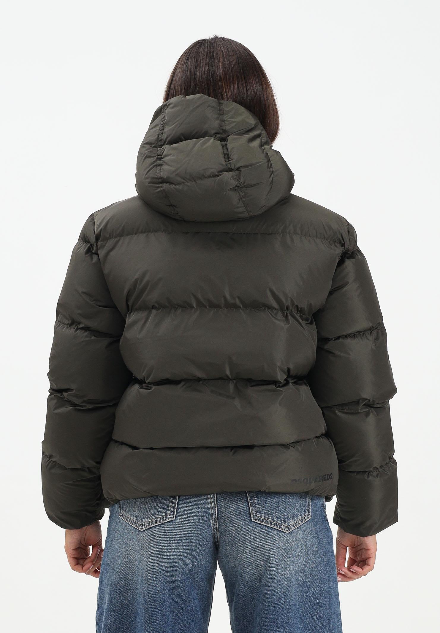 DSQUARED2 Piumino verde oliva per donna, ragazzi e bambini con logo DQ1090D00BN DQ518 DSQUARED2