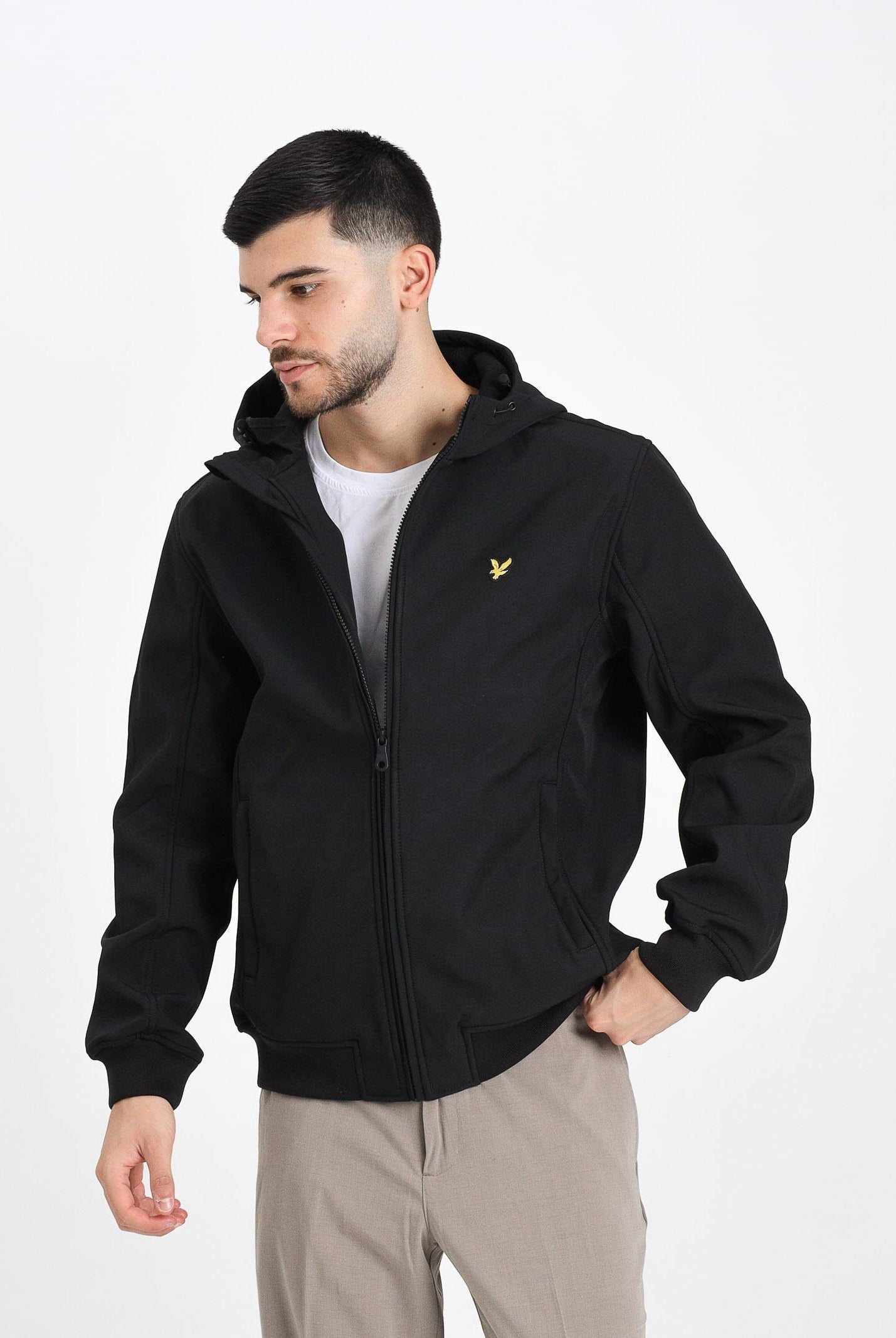 LYLE & SCOTT Giacca softshell foderata in pile nera da uomo JK2110V Z865 LYLE & SCOTT