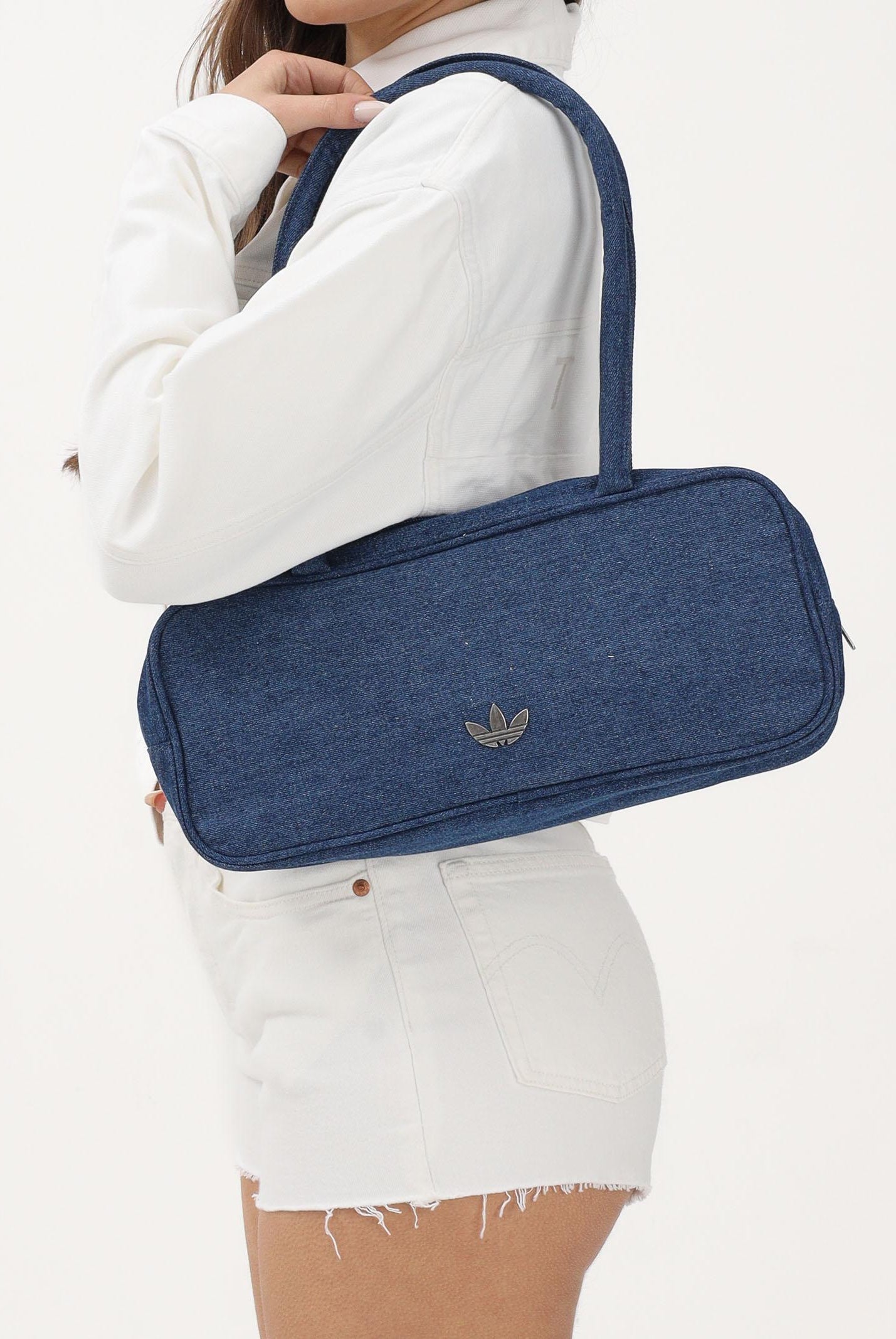 ADIDAS ORIGINALS Borsa a spalla ADICOLOR AIRLINER in denim medio da donna KD7875 . ADIDAS ORIGINALS