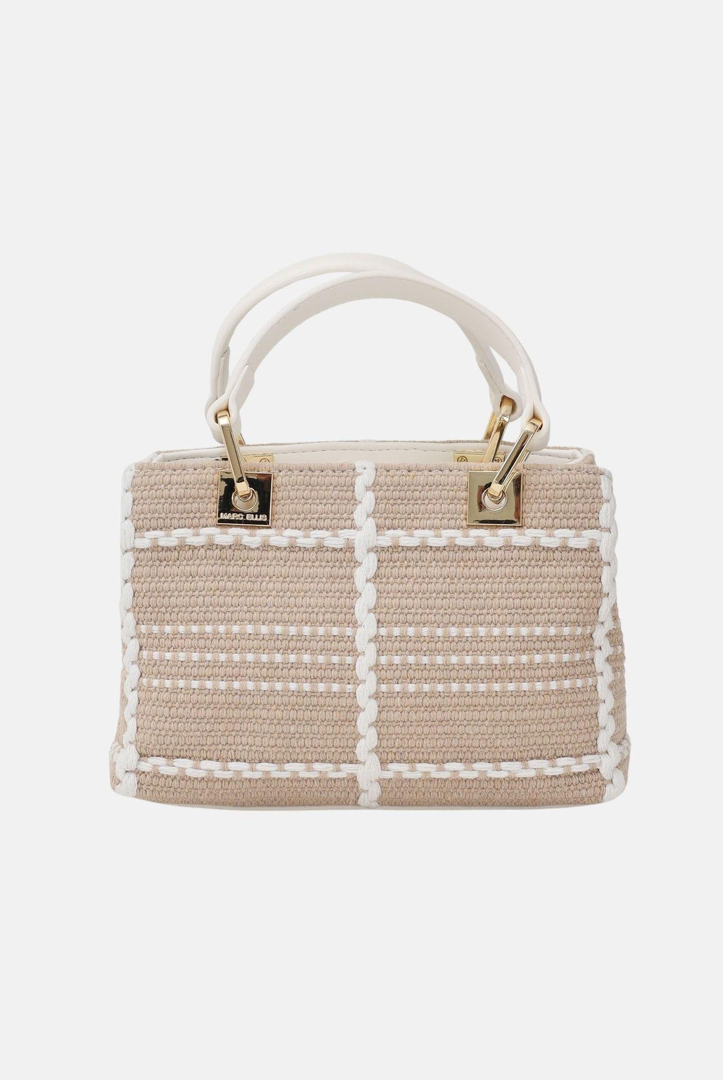MARC ELLIS Borsa a mano Krissy S Luxe beige e bianca da donna KRISSY-S-LUXE BE MARC ELLIS
