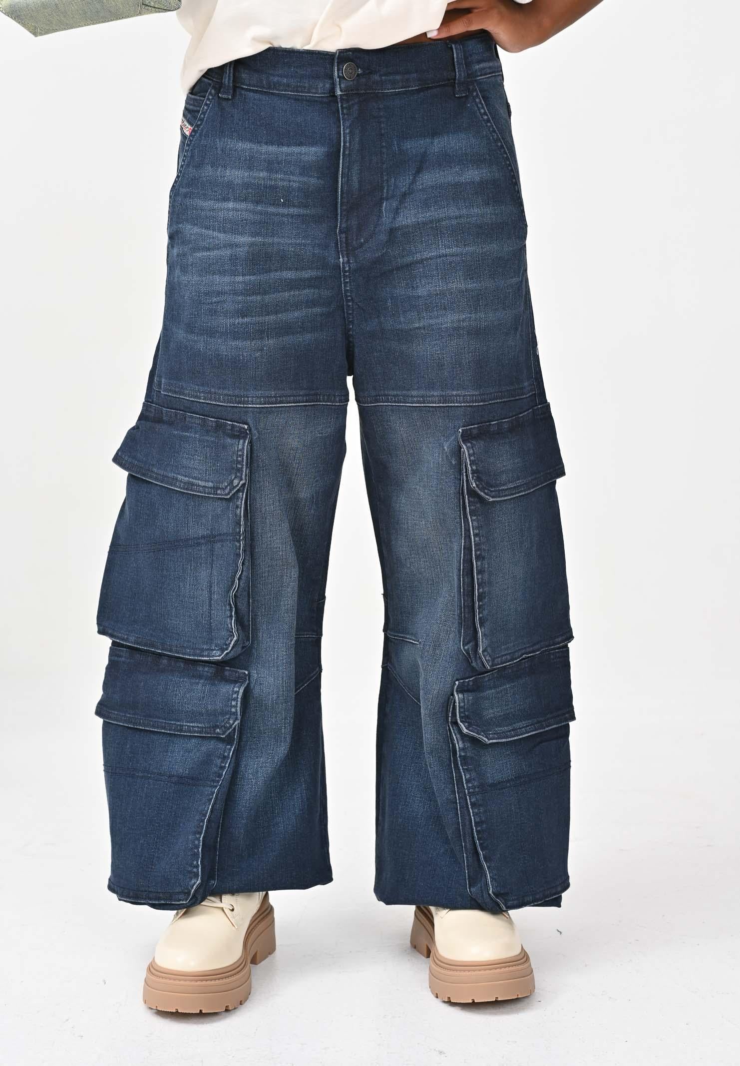 DIESEL Jeans cargo D-Argjx in denim blu per donna, ragazzi e bambini J02514KXBQL K01 DIESEL