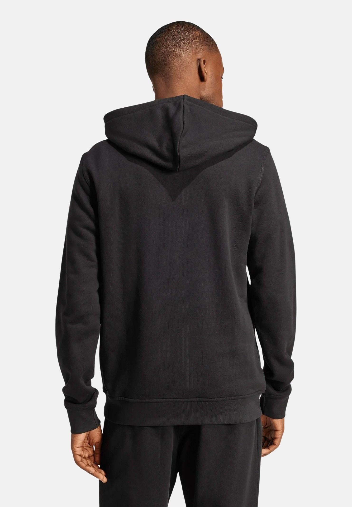 ADIDAS ORIGINALS Felpa con cappuccio Trefoil Essentials nera da uomo JD2404 . ADIDAS ORIGINALS