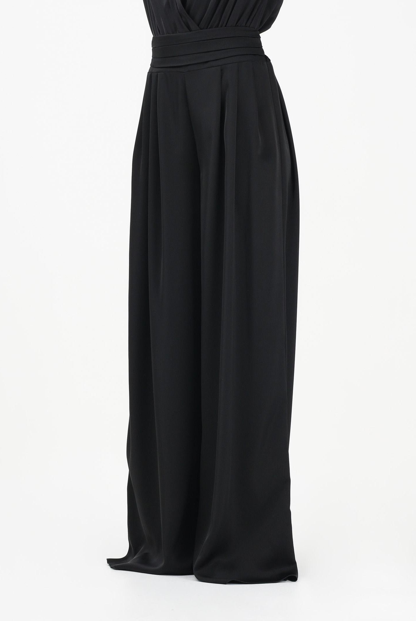 SHIT Pantalone elegante a palazzo nero da donna SH26048 NE SHIT