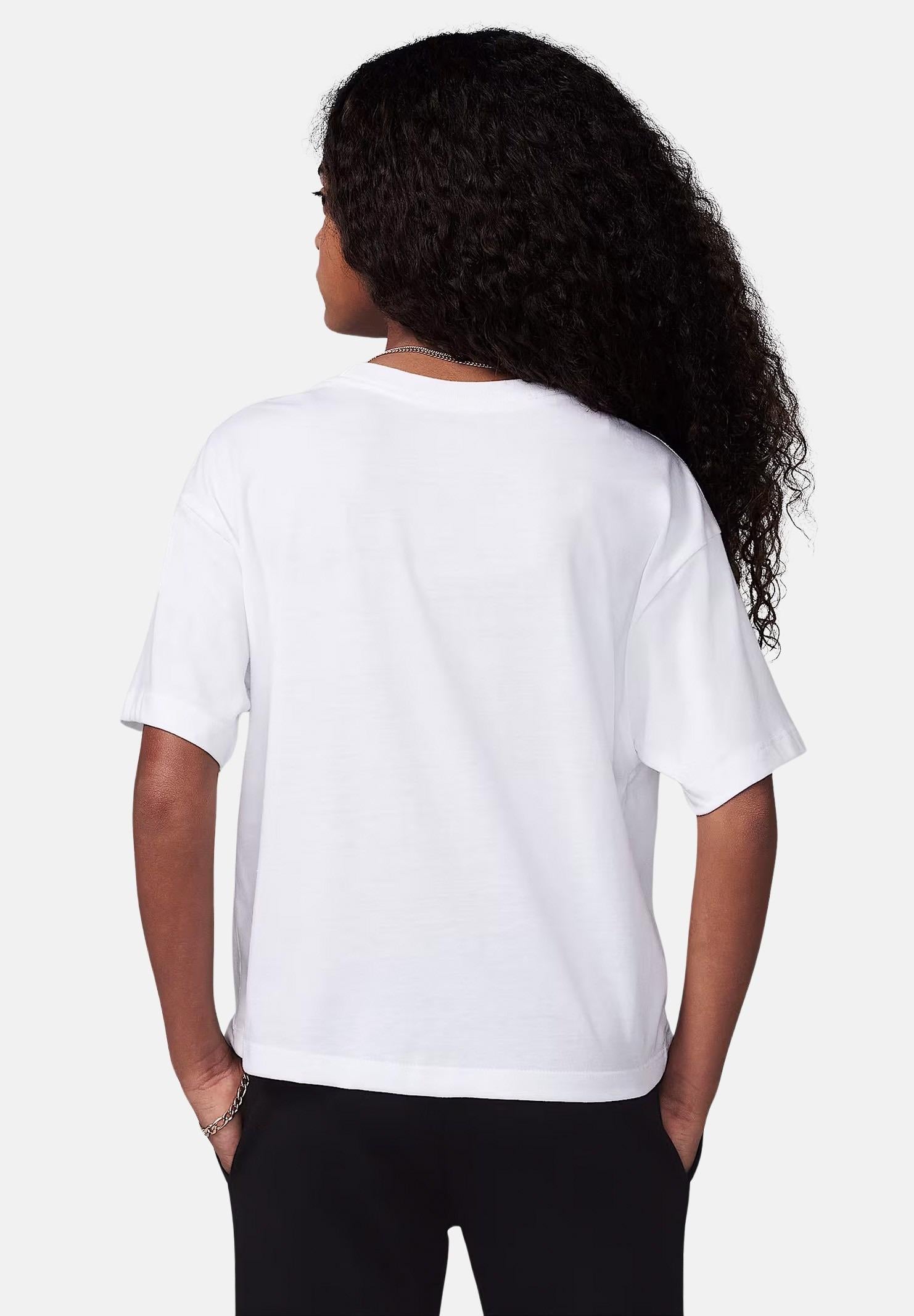 JORDAN T-shirt a manica corta Brooklyn Essentials bianca da bambina 45D311 001 JORDAN