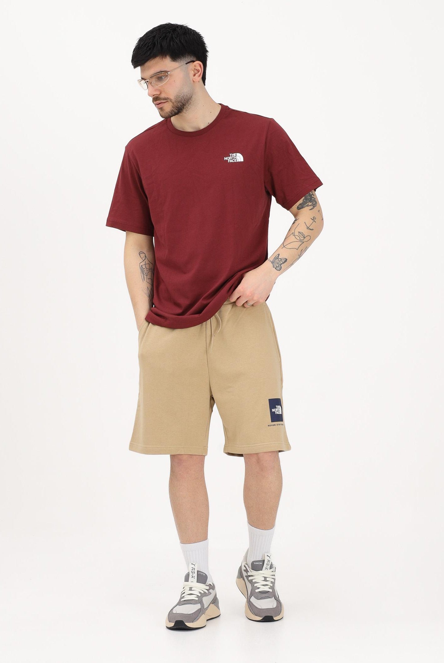 THE NORTH FACE Shorts sportivo NSE Box Light Regular beige da uomo NF0A8GQ8LK51 . THE NORTH FACE