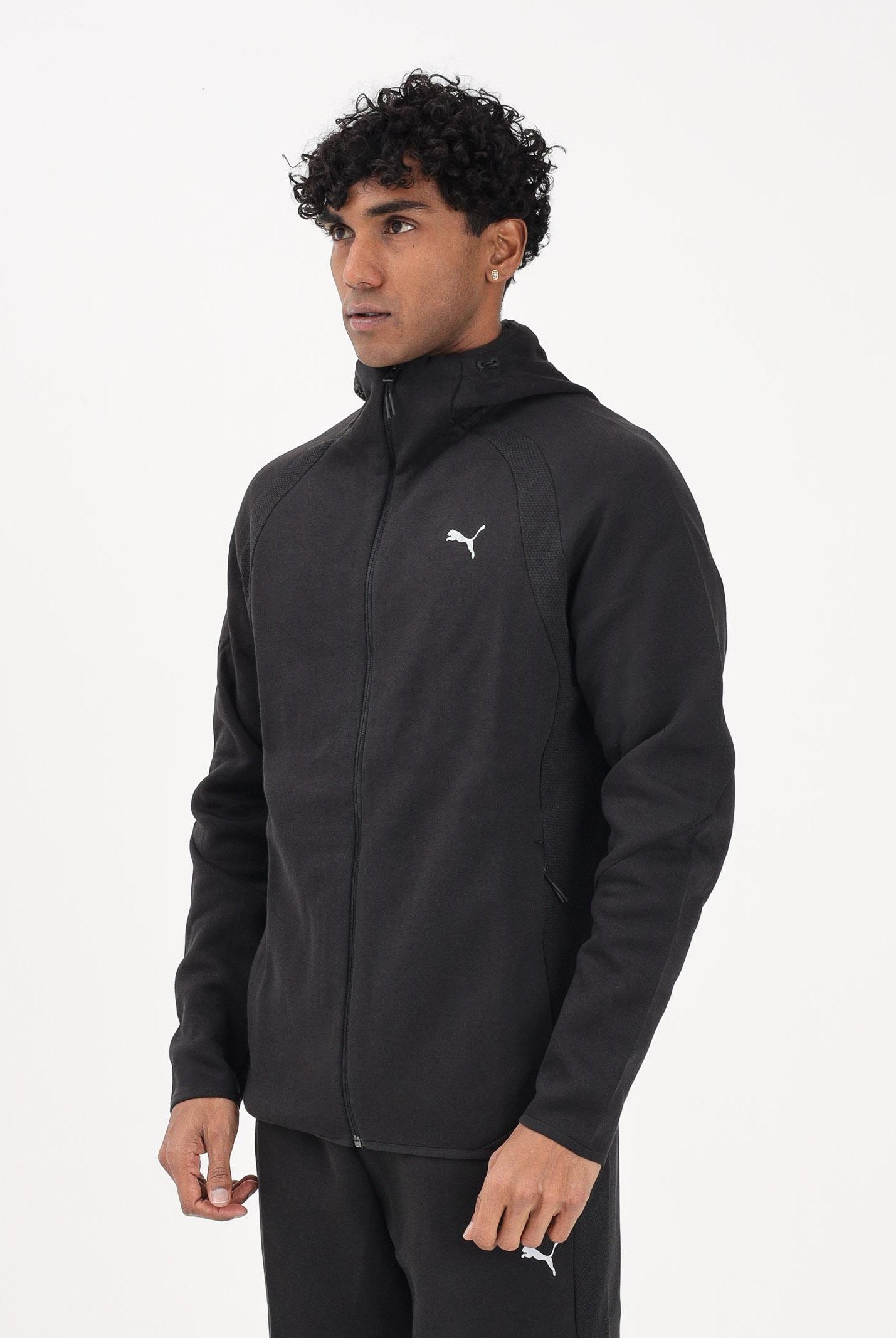 PUMA Felpa con zip Evostripe nera da uomo 692190 01 PUMA