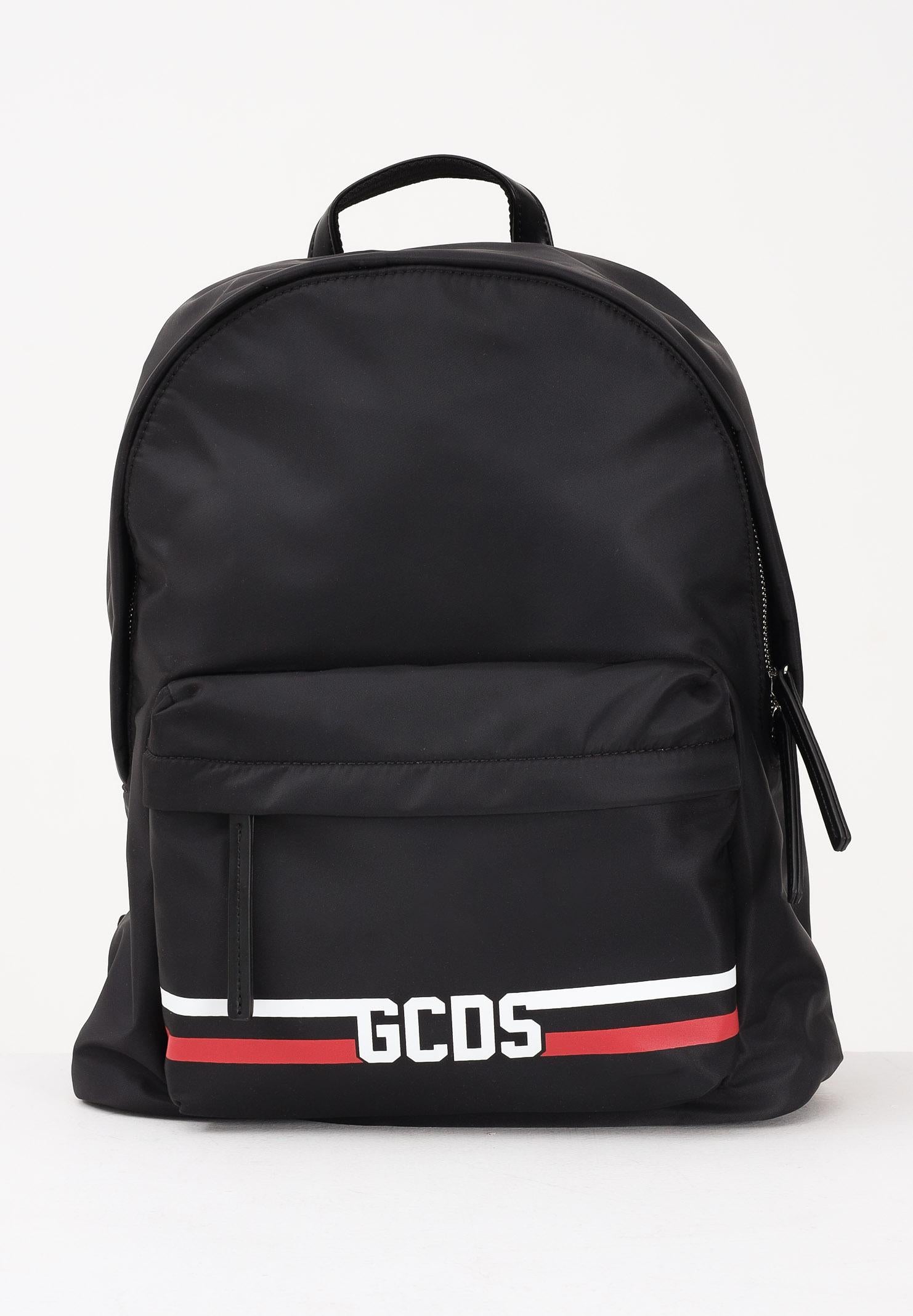 GCDS Zaino nero per uomo e donna con logo GCDSEB001 99 GCDS