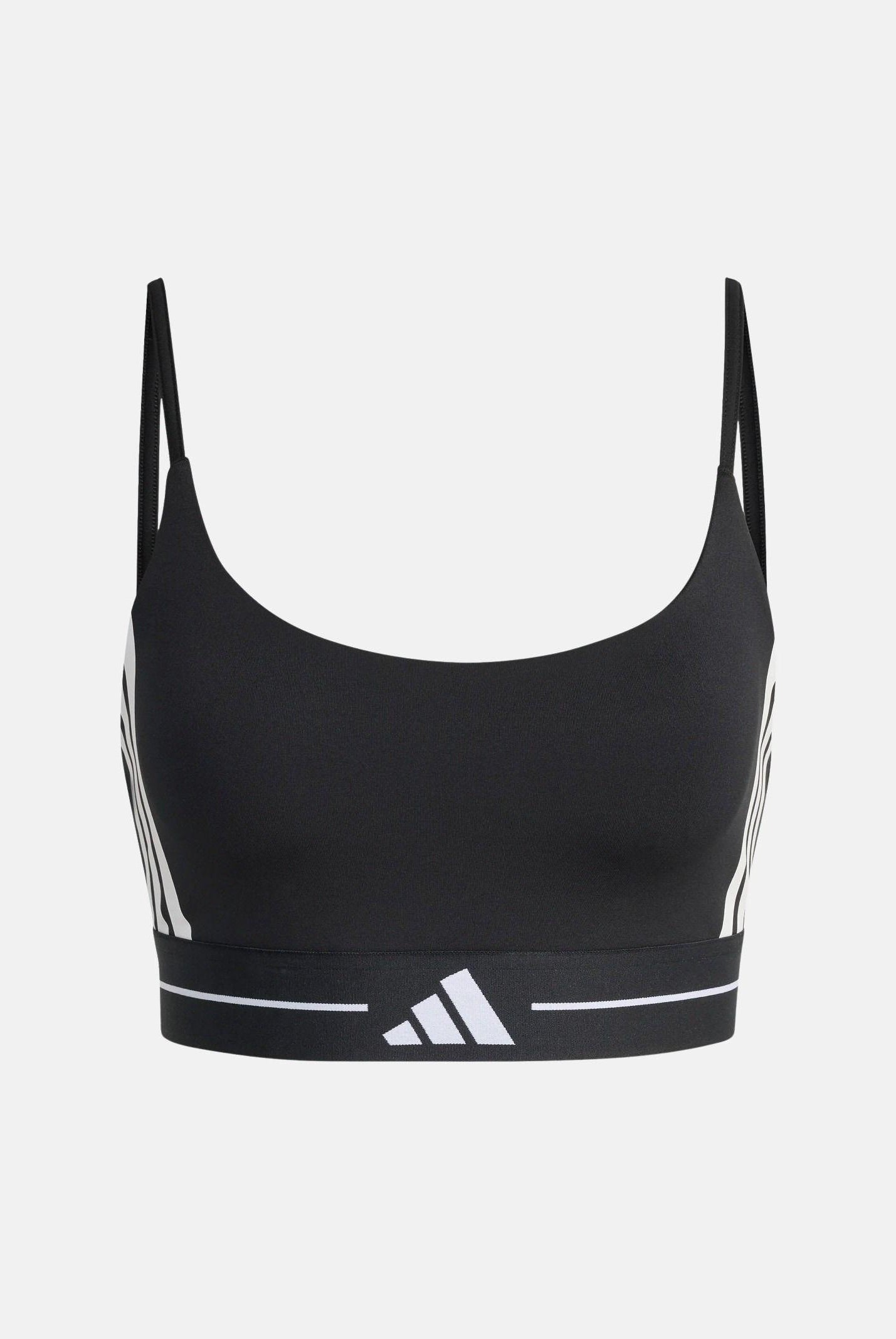 ADIDAS PERFORMANCE Top sportivo Hyperglam 3-Stripes Light Support nero da donna KB3683 . ADIDAS PERFORMANCE