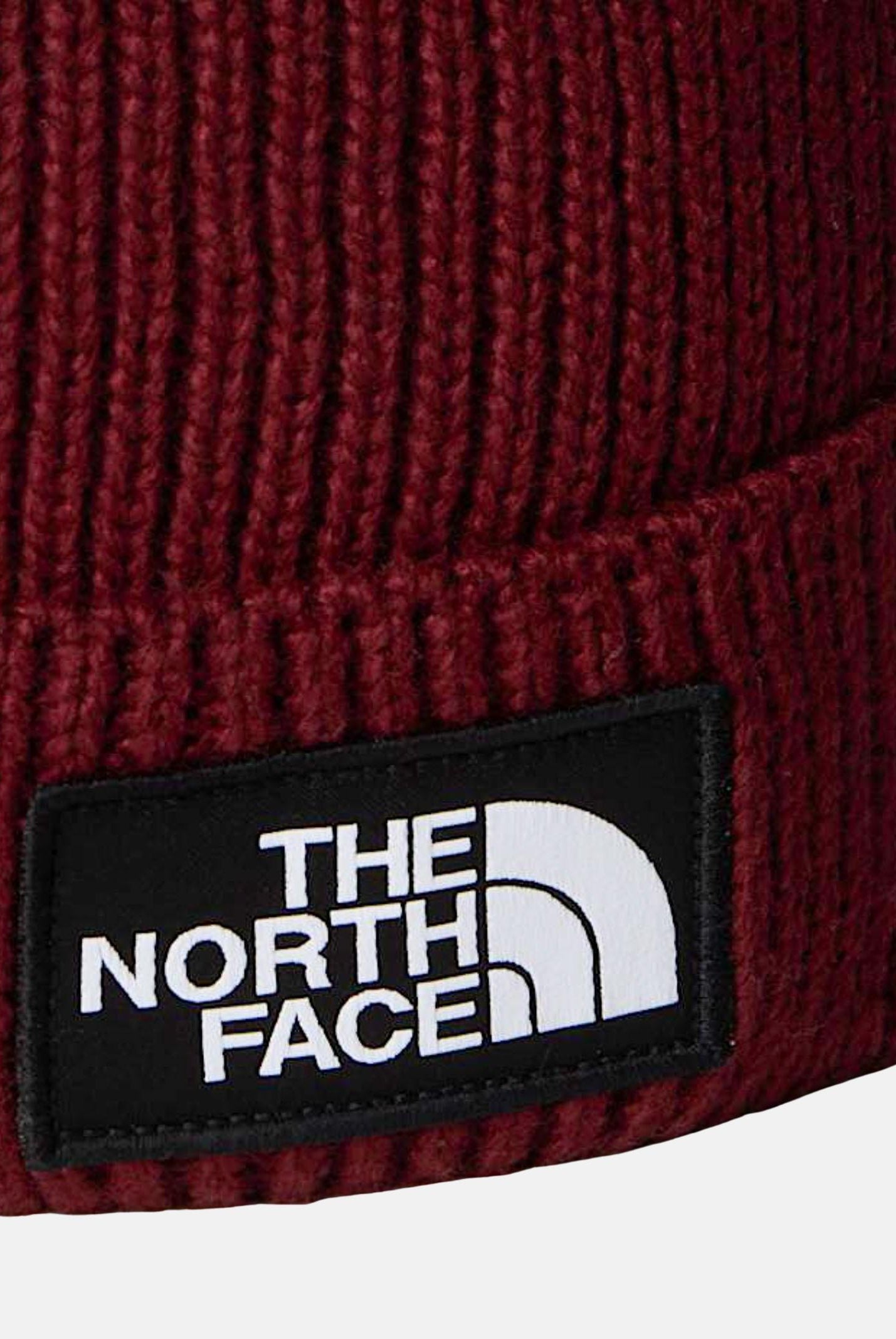 THE NORTH FACE Berretto di lana bordeaux per uomo e donna con pompon e riquadro con logo TNF NF0A8CHF0VO1 THE NORTH FACE