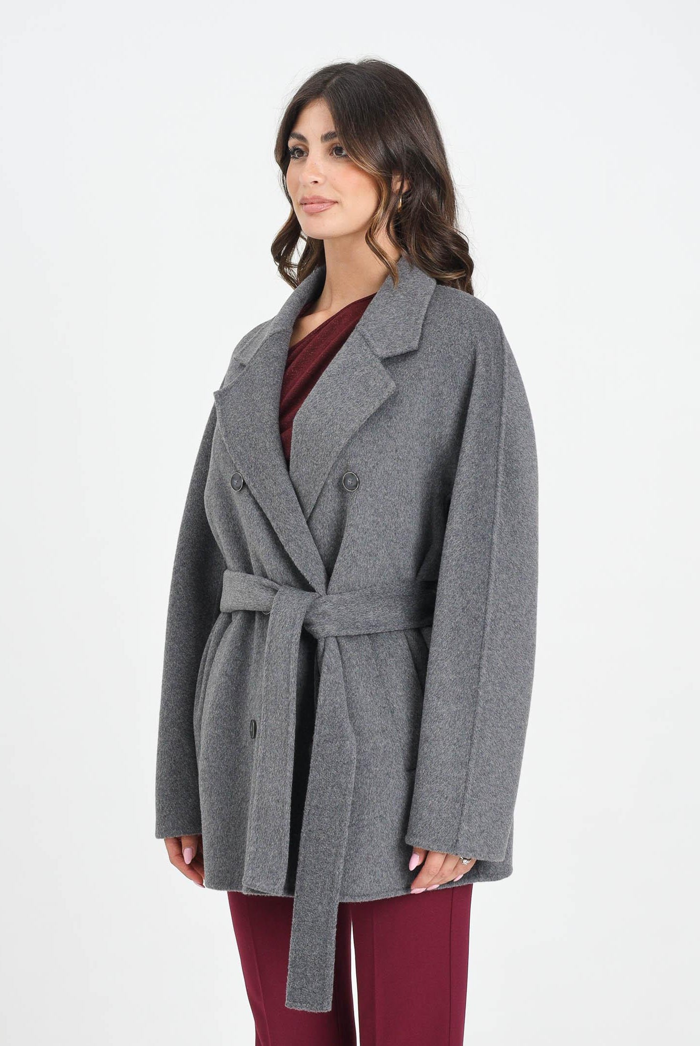 SIMONA CORSELLINI Cappotto corto grigio da donna A25CPCPV0301-C00180 V0742 SIMONA CORSELLINI