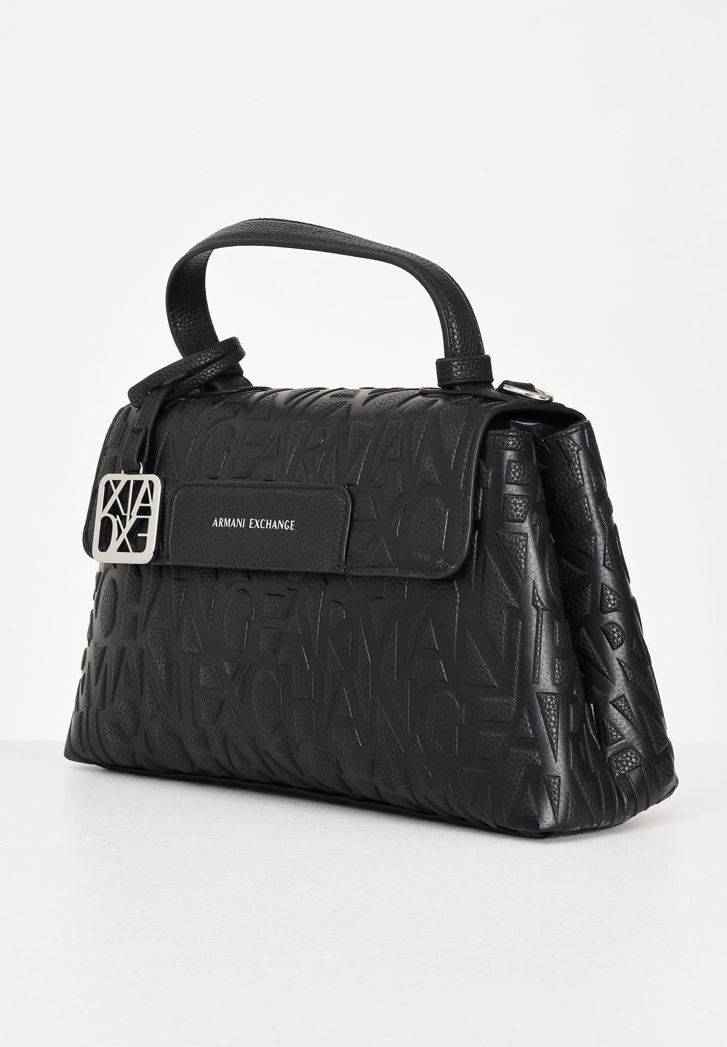 ARMANI EXCHANGE Borsa a mano nera da donna con logo all-over XW001223AF15774 UC001 ARMANI EXCHANGE