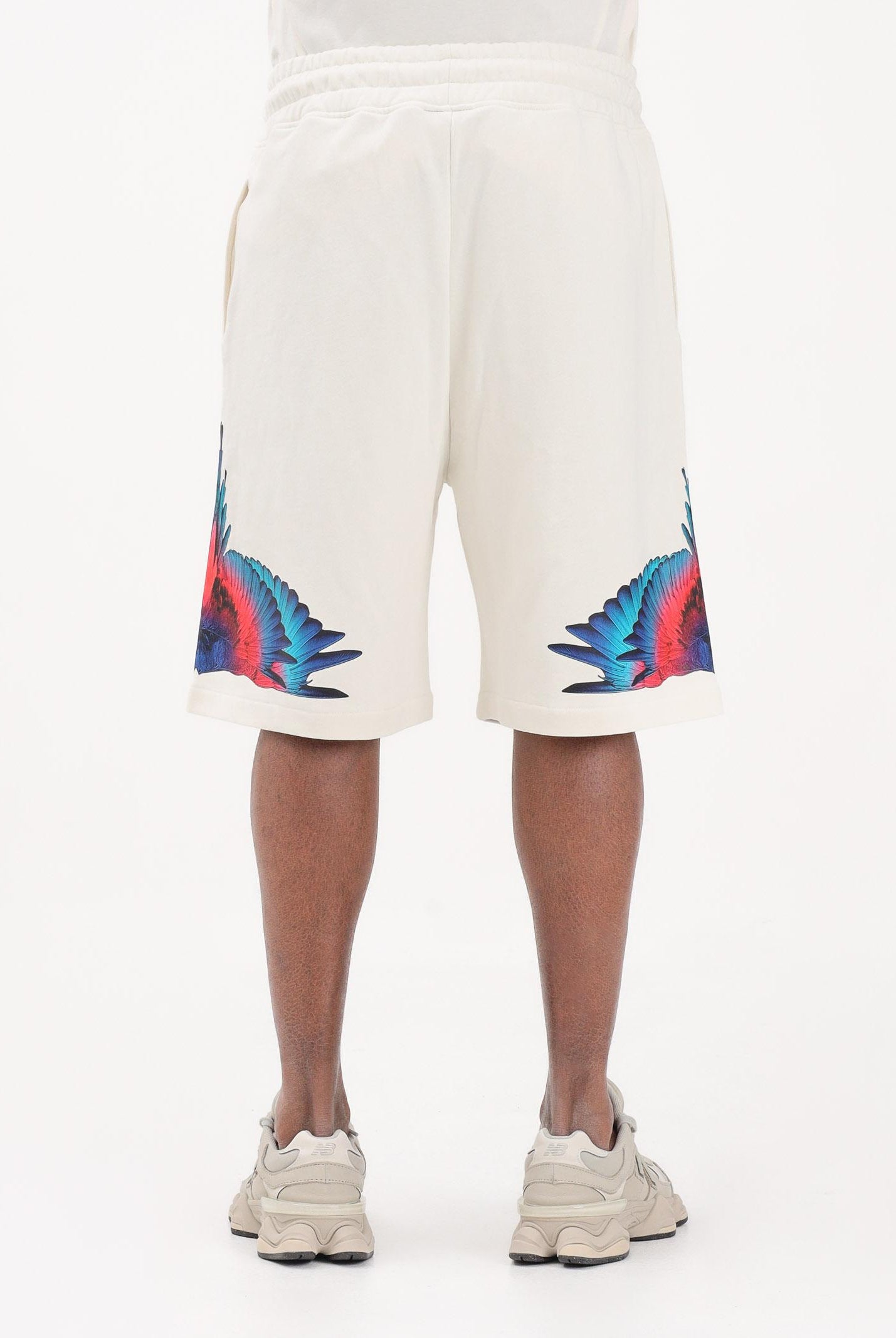 MARCELO BURLON COUNTY OF MILAN Shorts panna da uomo con stampa S6CMMABE027 412 MARCELO BURLON COUNTY OF MILAN