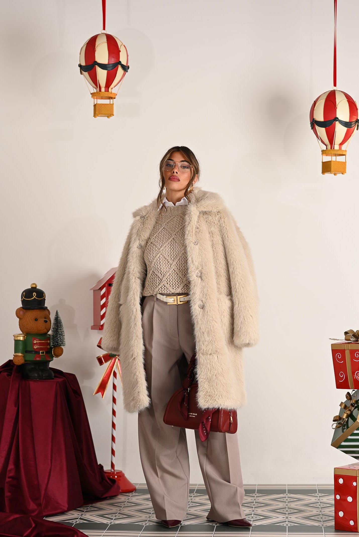 BOMBOOGIE Pelliccia panna da donna CW9192FRL5 180 BOMBOOGIE