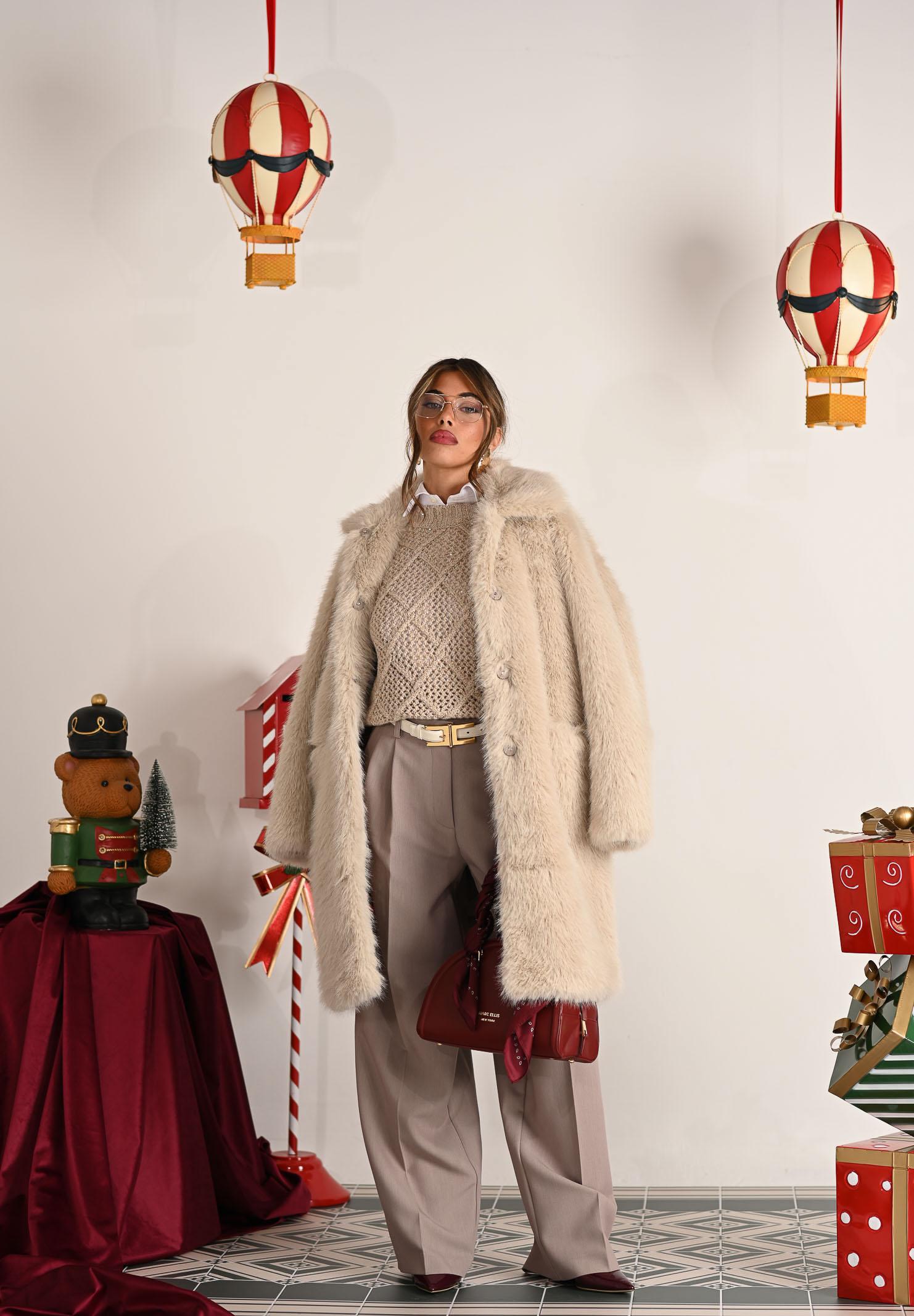 BOMBOOGIE Pelliccia panna da donna CW9192FRL5 180 BOMBOOGIE