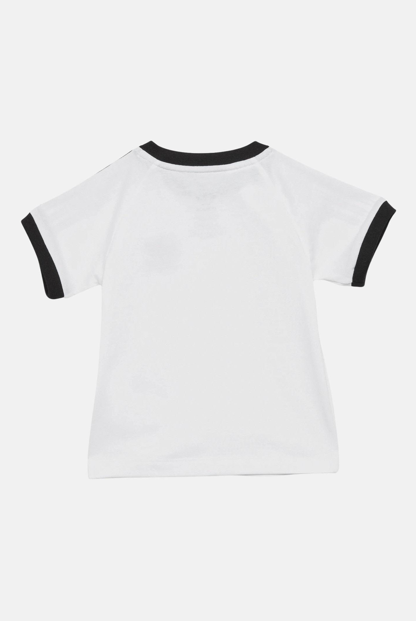ADIDAS ORIGINALS T-shirt a manica corta 3 Stripes bianca e nera da neonato JE0519 . ADIDAS ORIGINALS