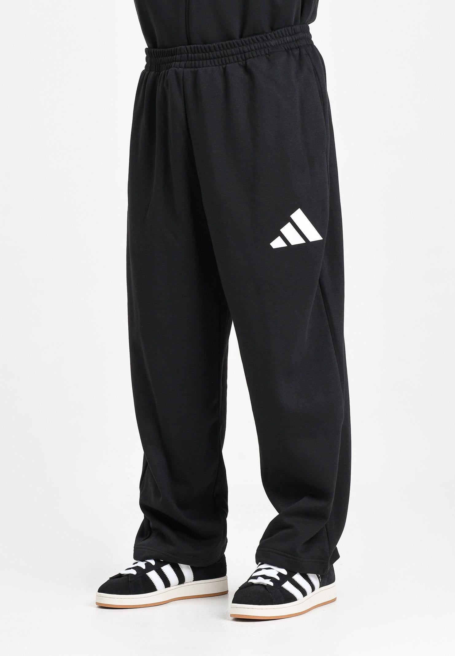 ADIDAS PERFORMANCE Pantalone sportivo Essentials Wide Leg 3 Bar Logo nero da uomo JF3567 . ADIDAS PERFORMANCE