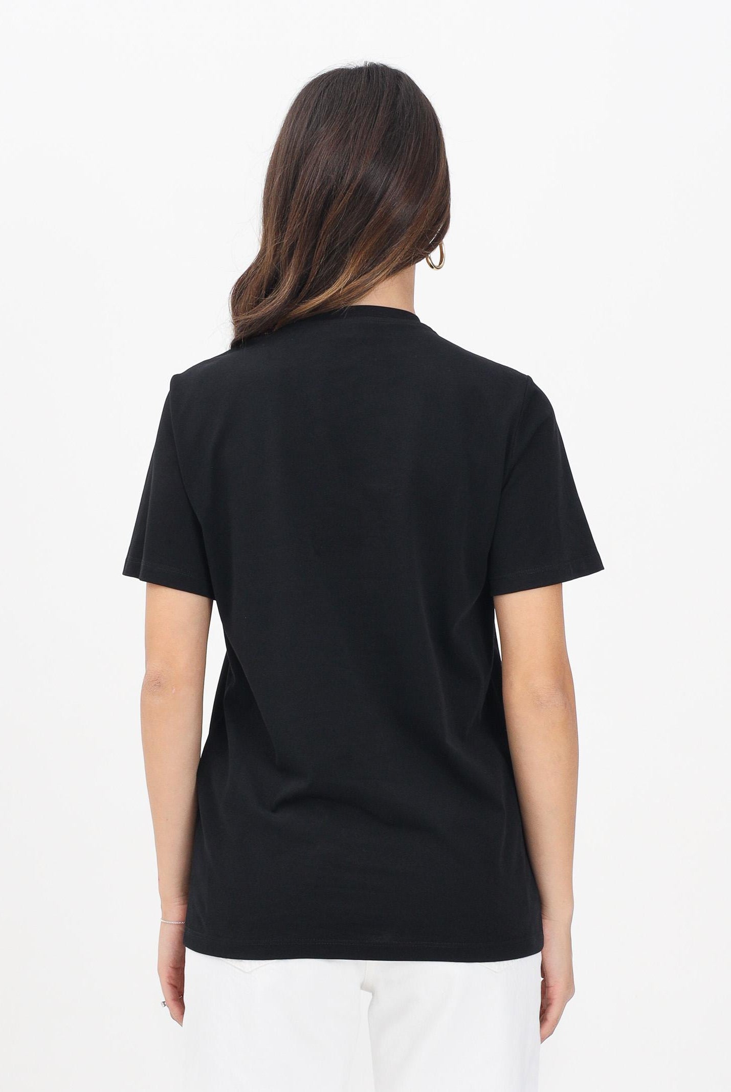 ELISABETTA FRANCHI T-shirt a manica corta nera da donna con logo e collana MA02856E2 110 ELISABETTA FRANCHI