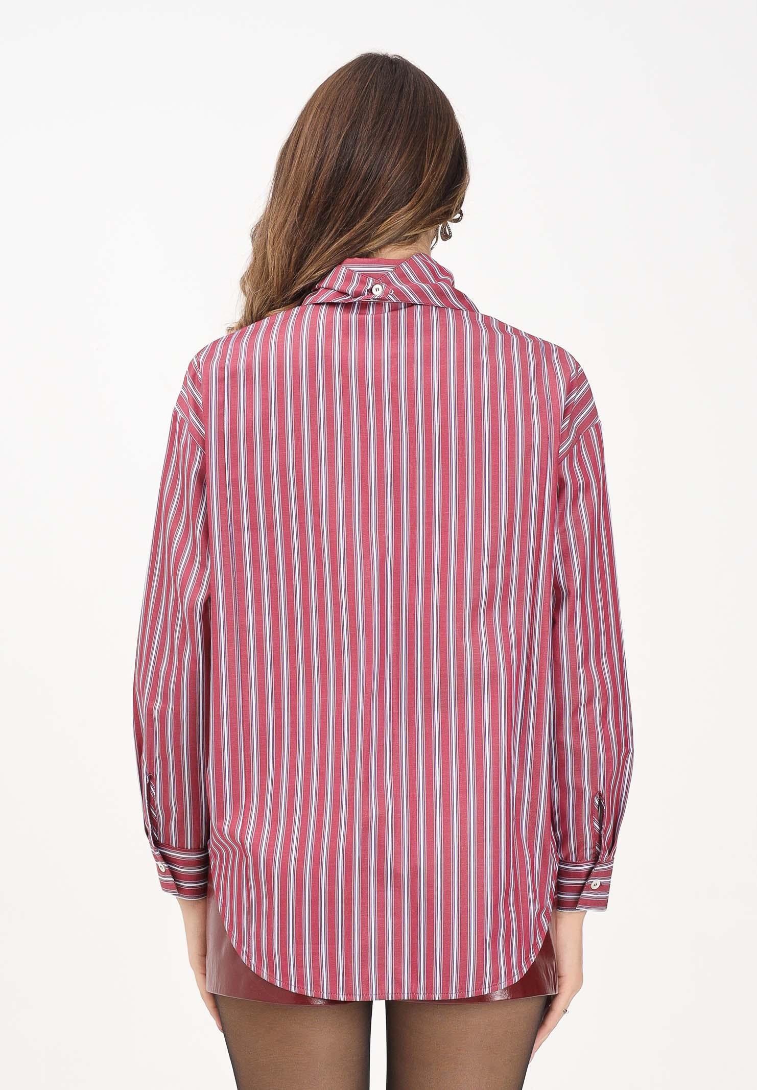 SIMONA CORSELLINI Camicia a manica lunga bordeaux da donna con motivo a righe A25CPCA01201-C00172 V0741 SIMONA CORSELLINI