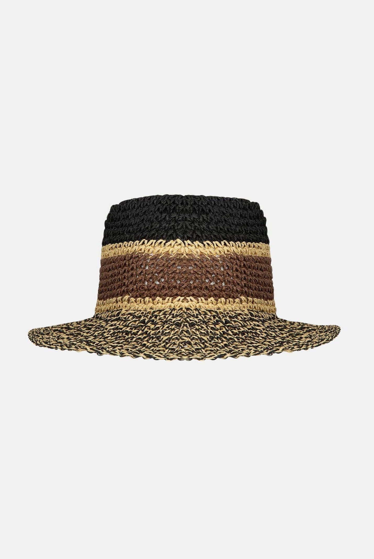 ME FUI Cappello in paglia beige, marrone e nero da donna MA26-SW0220BK . ME FUI
