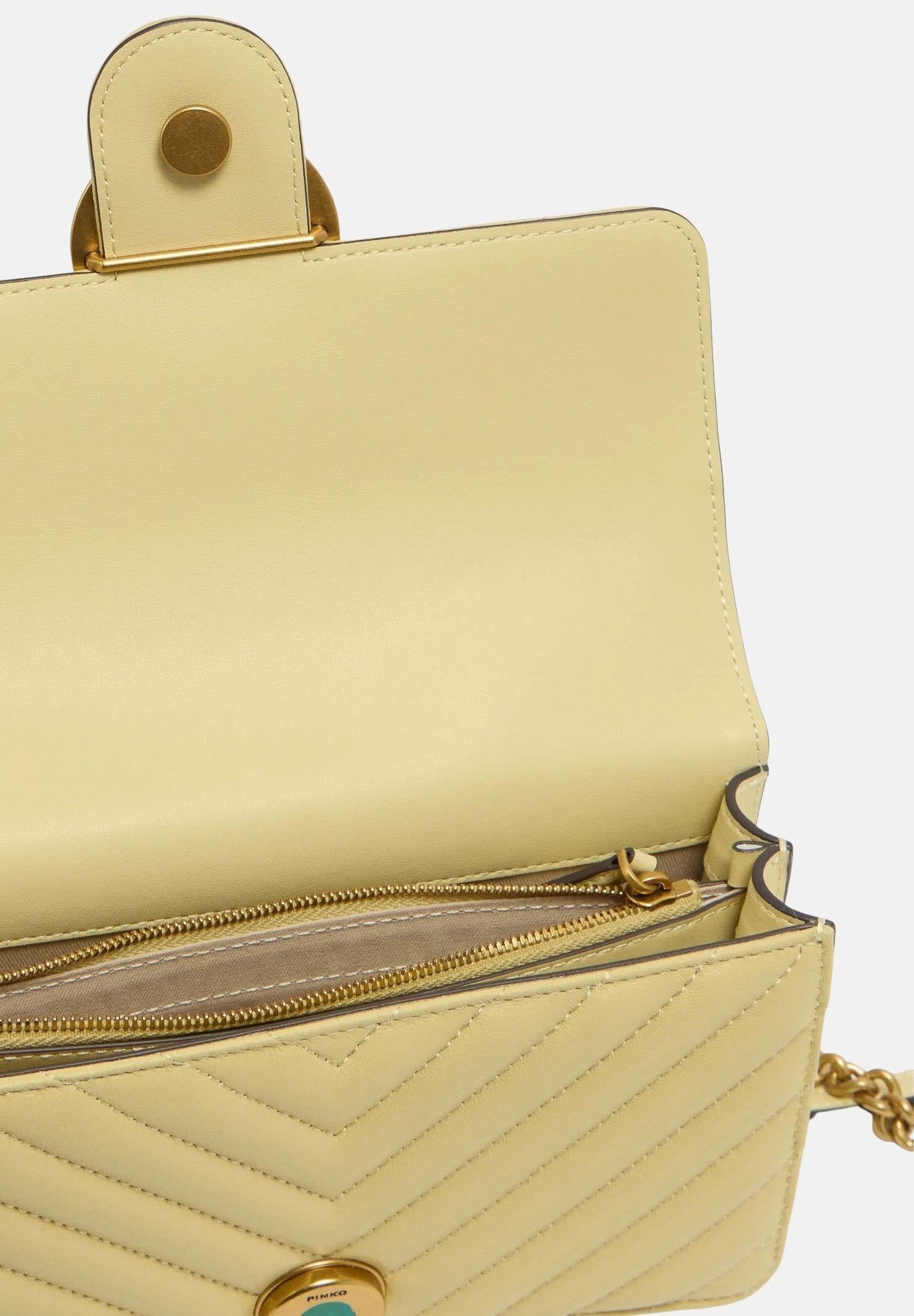 PINKO Borsa a tracolla Mini Love Bag One giallo vaniglia da donna 100074A0GK C39Q PINKO