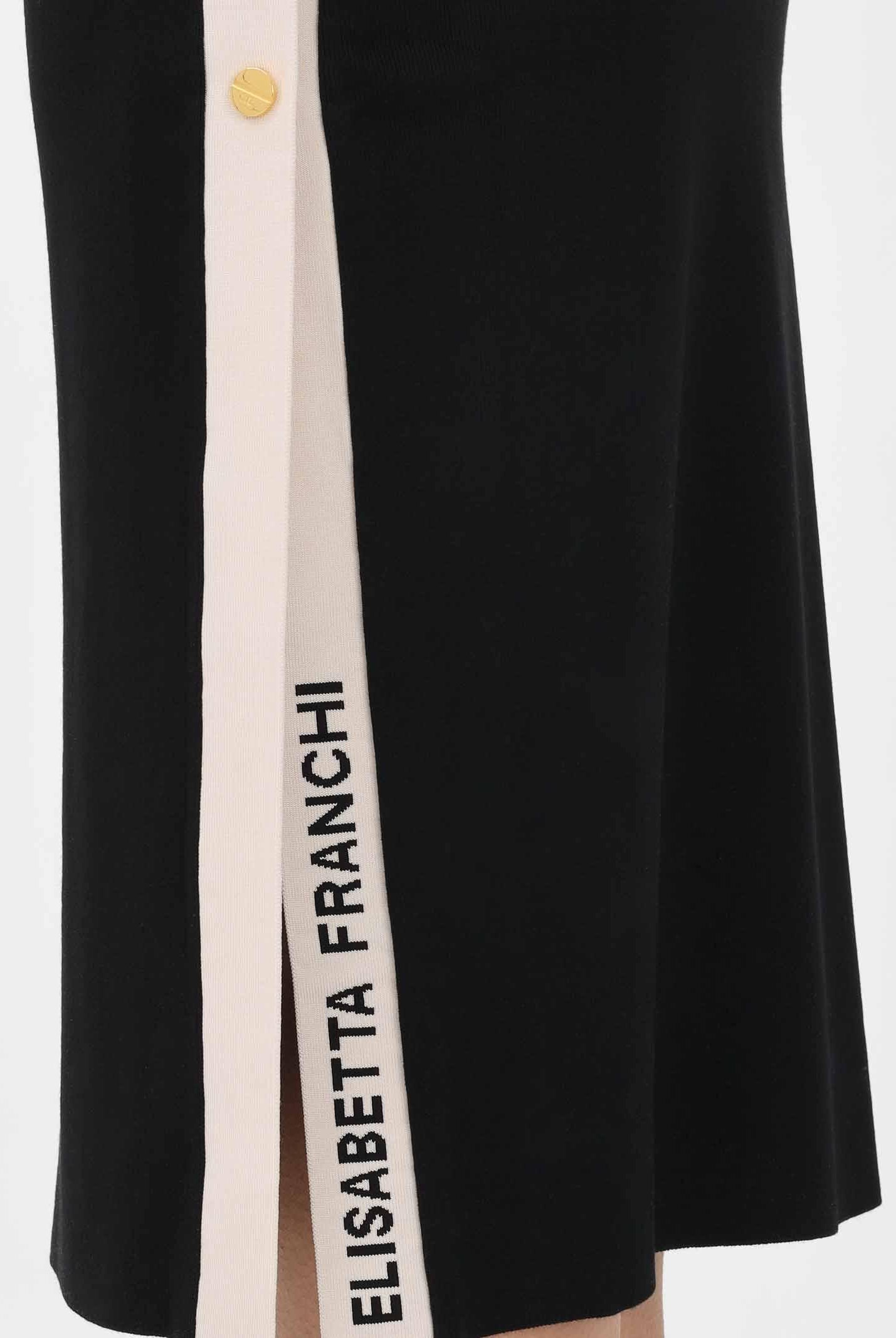 ELISABETTA FRANCHI Gonna midi in maglia nera da donna GK27S61E2 685 ELISABETTA FRANCHI