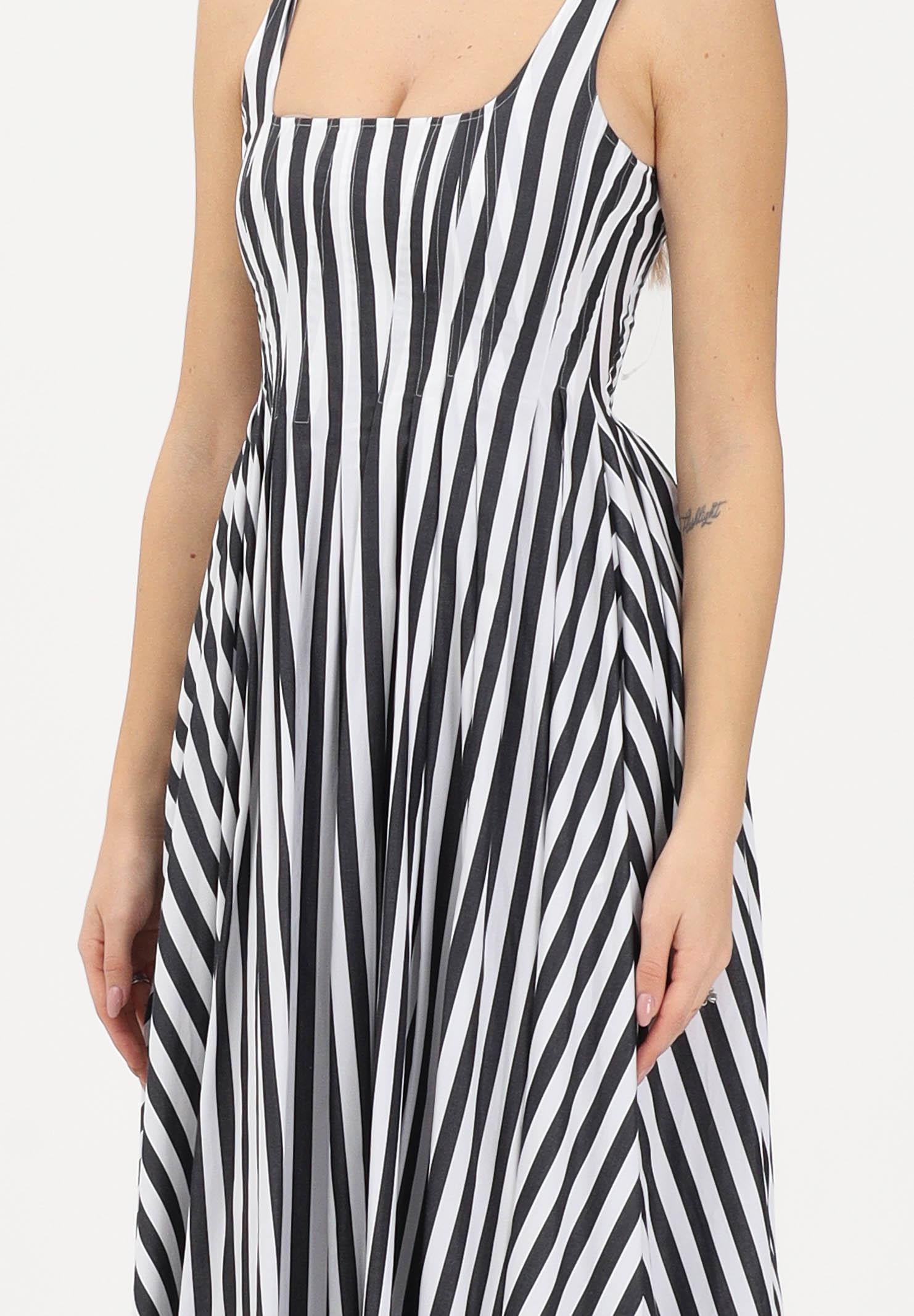 SPORTMAX Abito midi SPXFILMATO bianco e nero da donna con fantasia a righe 2612221112600 004 SPORTMAX