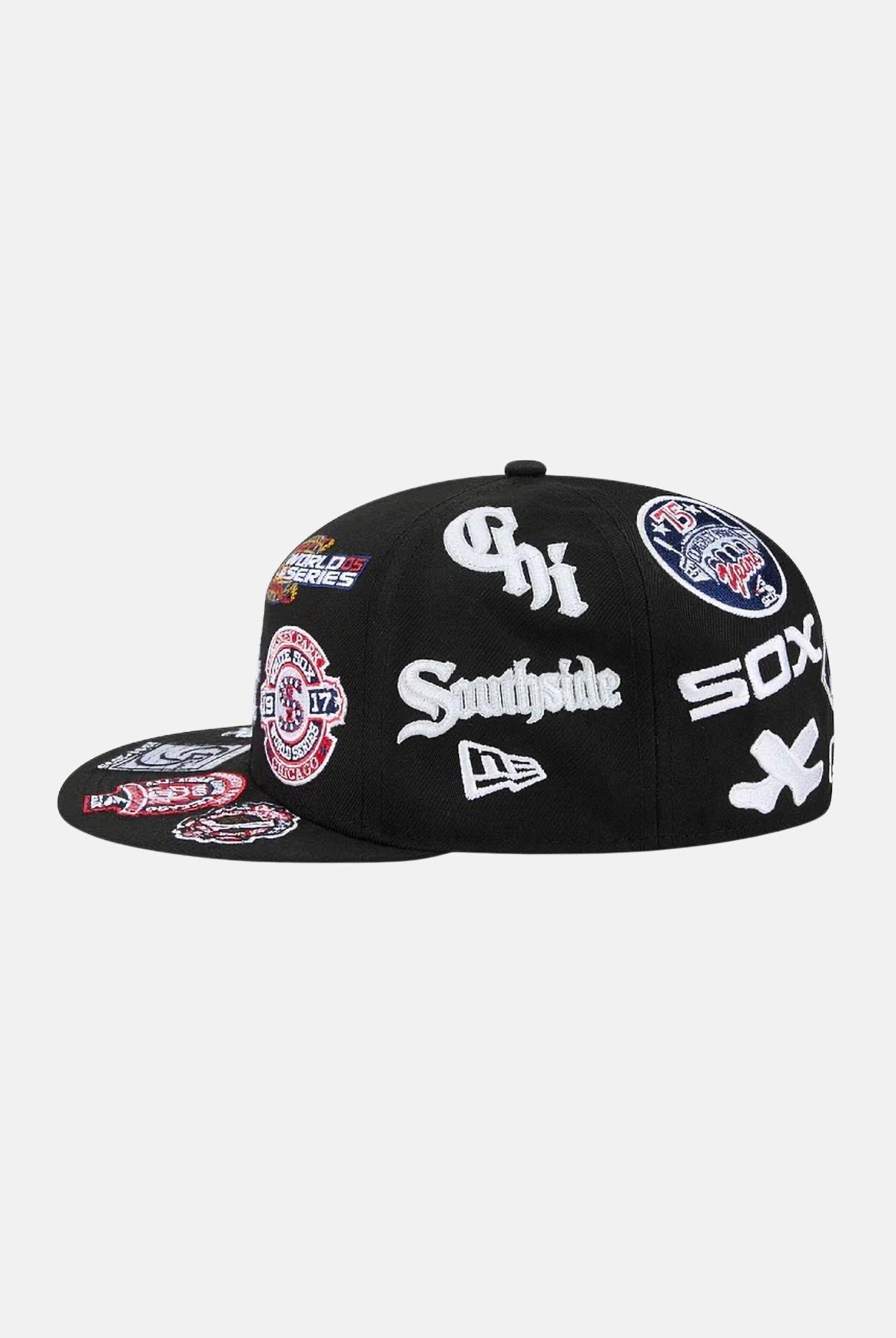 NEW ERA Cappello con visiera Chicago White Sox MLB All Over Team 59FIFTY nero per uomo e donna 60803359 . NEW ERA