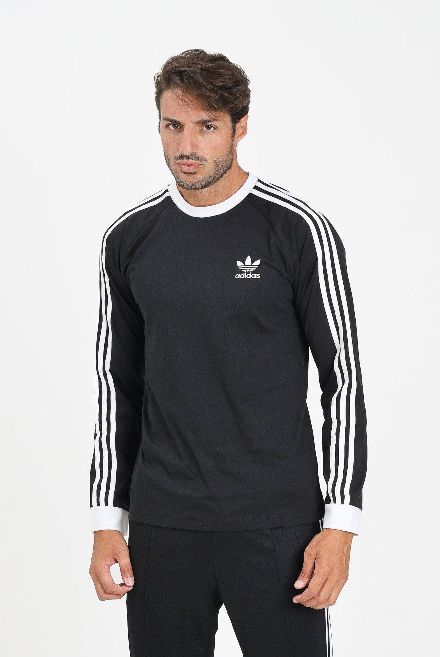 ADIDAS ORIGINALS T-shirt a manica lunga Adicolor Classics 3-Stripes nera da uomo IA4877 . ADIDAS ORIGINALS