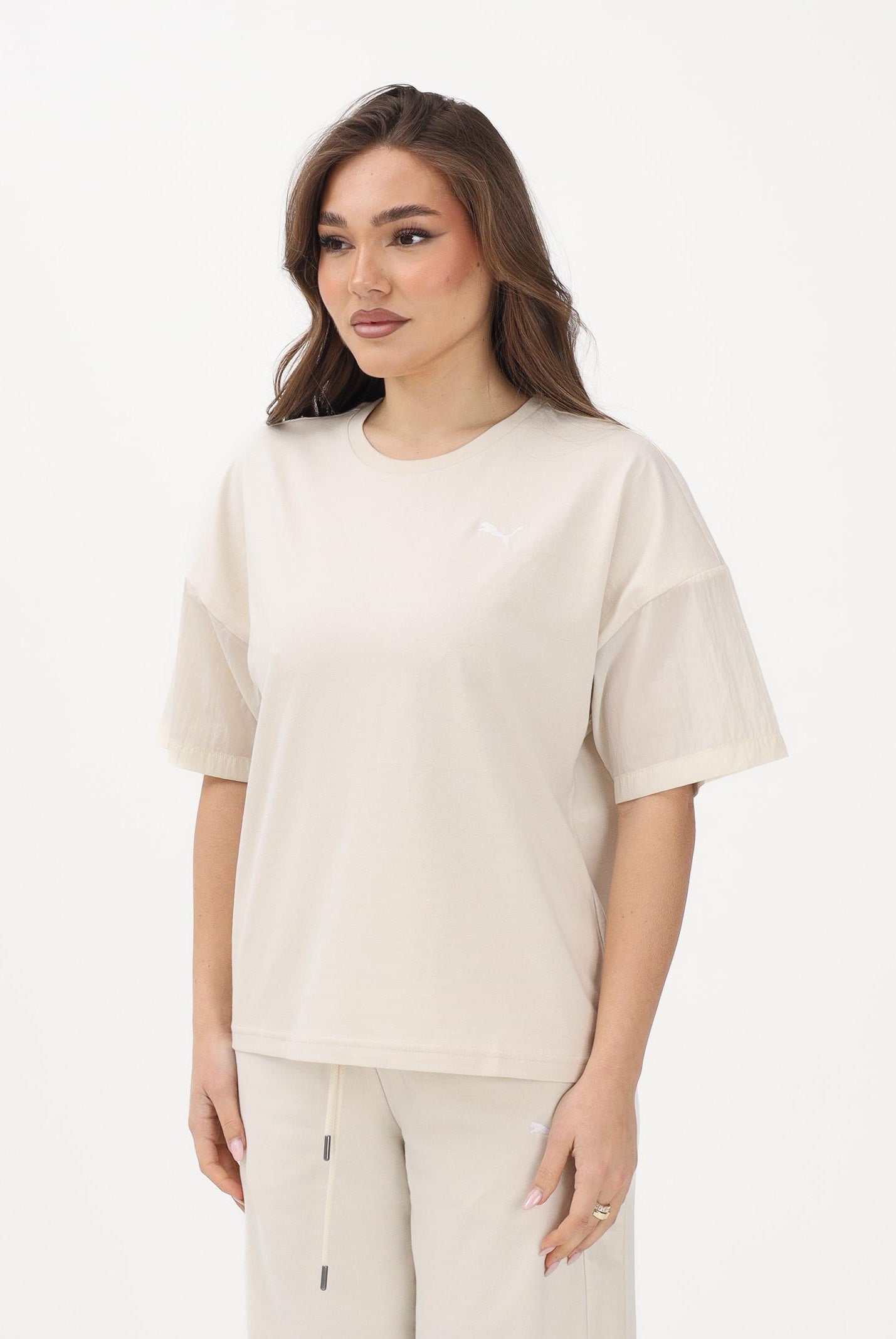 PUMA T-shirt a manica corta HER Oversized panna da donna 691883 87 PUMA