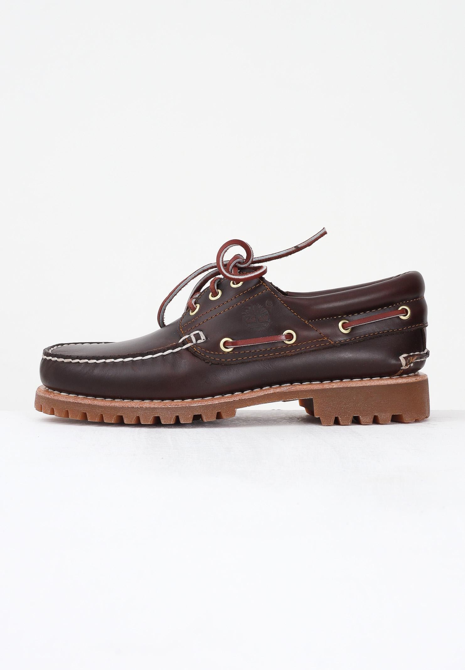 TIMBERLAND Mocassini Timberland® Authentic 3-Eye Lug Handsewn marroni da uomo TB0300032141 TIMBERLAND