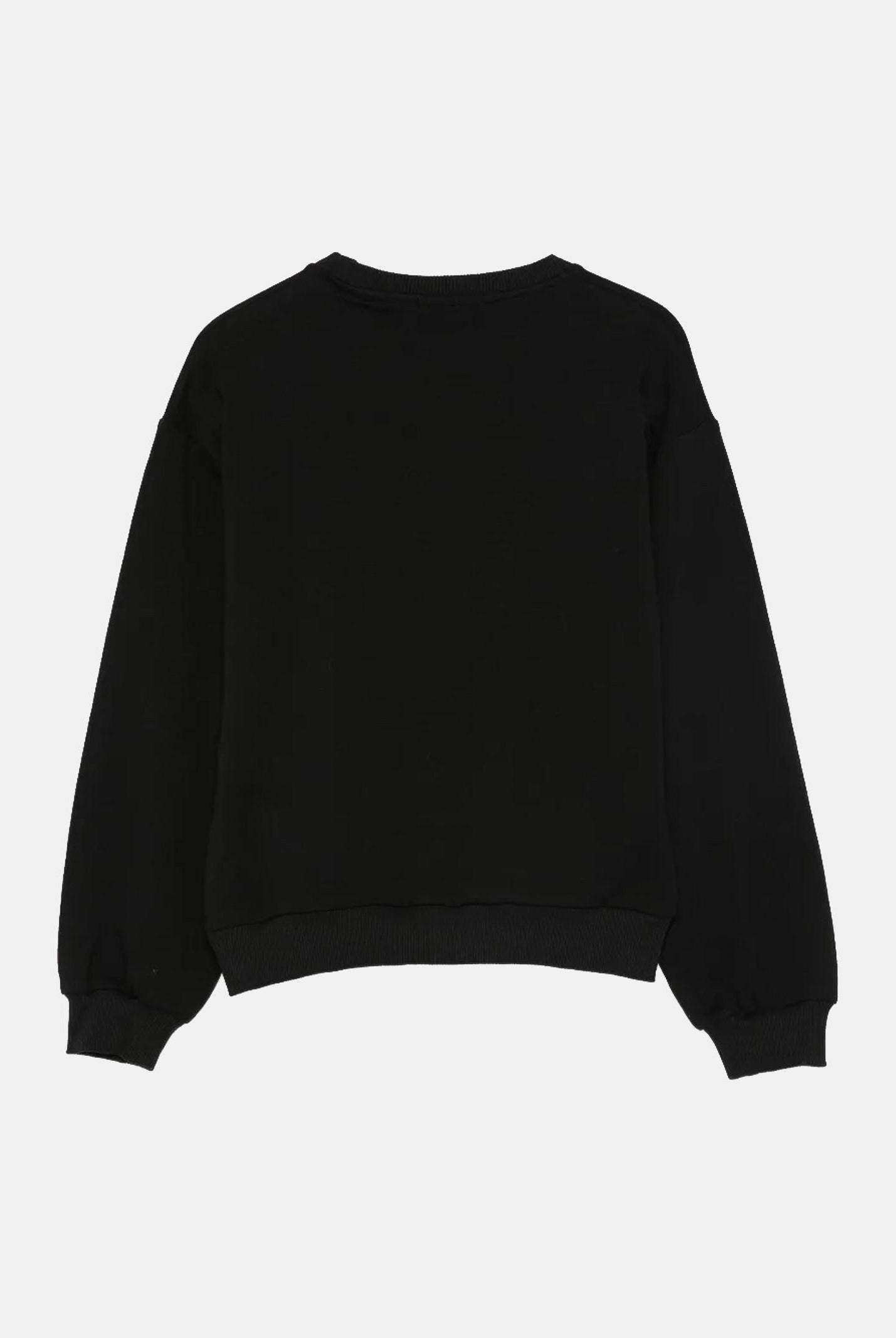 GCDS Felpa girocollo nera da bambina con stampa TI AMO GCDS B2KW1532BA5 99 GCDS