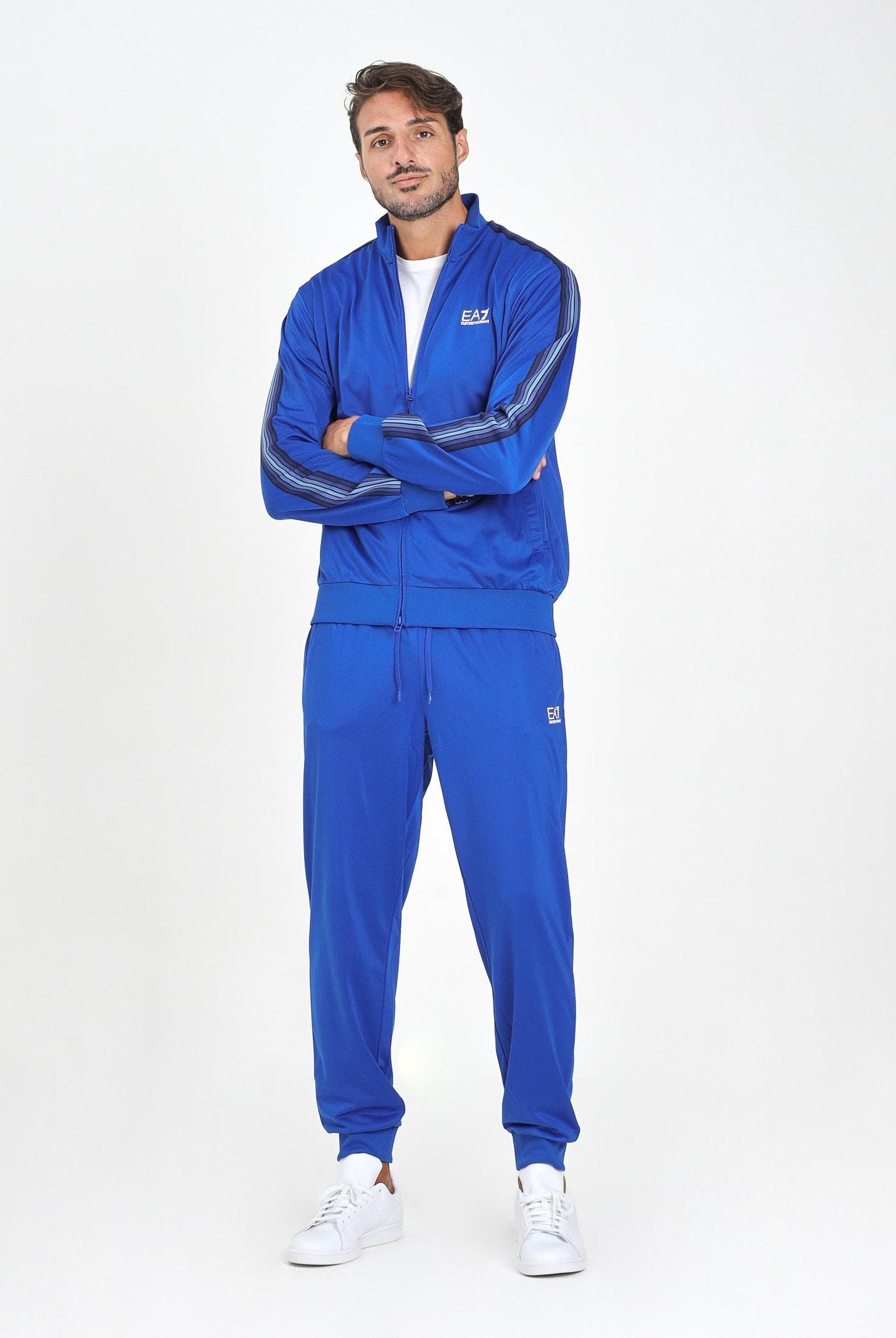 EA7 Tuta blu elettrico da uomo con logo 7M000970AF12449 UB087 EA7