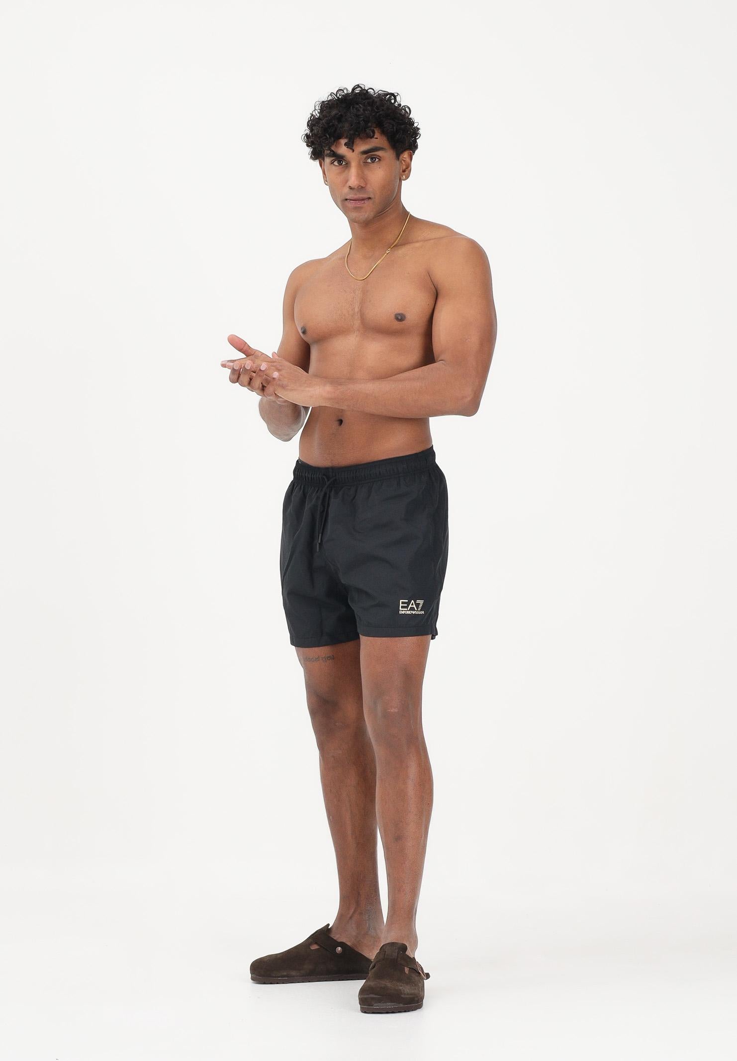 EA7 Shorts mare nero da uomo con logo 7M001677AF13019 MC004 EA7