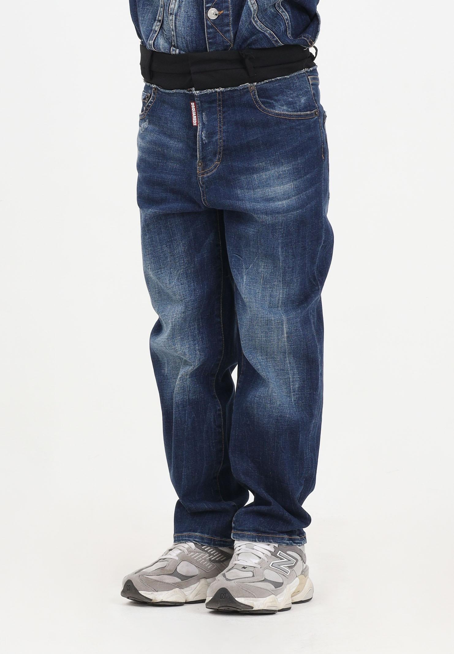 DSQUARED2 Jeans double-fabric in denim blu per donna, ragazzi e bambini DQ3036D0AEZ DQ01 DSQUARED2